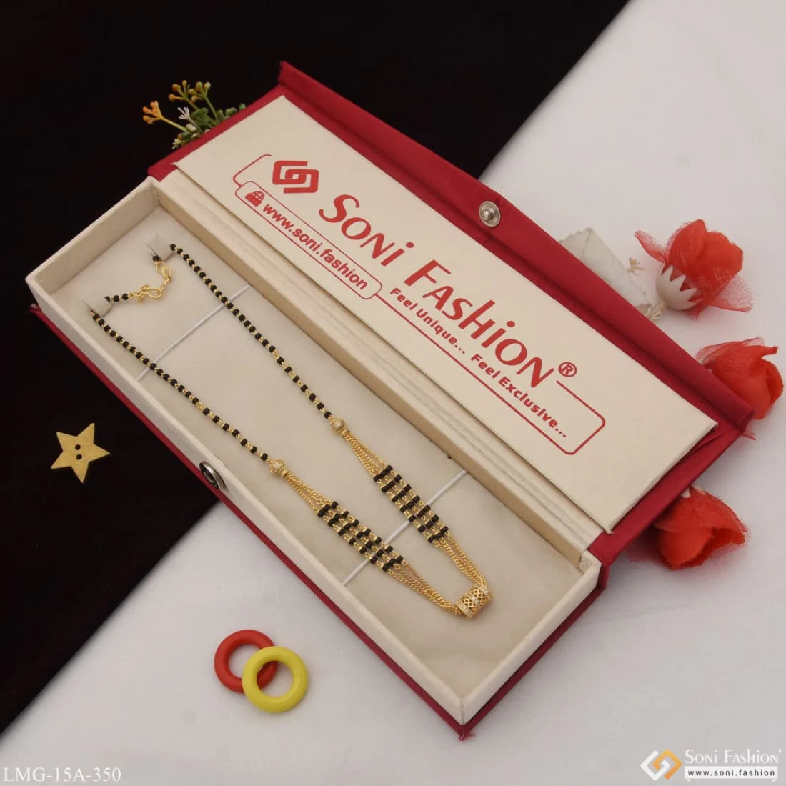 1 Gram Gold Plated With Diamond Finely Detailed Mangalsutra For Women - Style A350 - Image 6