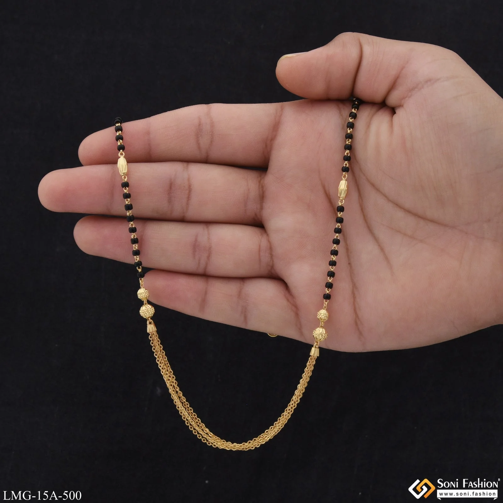 1 Gram Gold Plated with Diamond New Style Mangalsutra for Women - Style A500 - Image 2