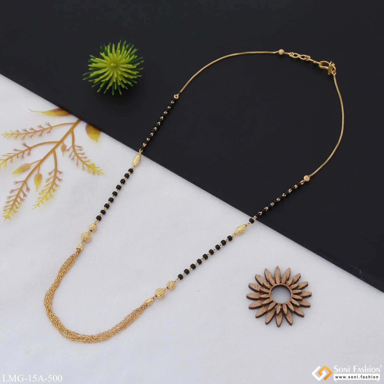 1 Gram Gold Plated with Diamond New Style Mangalsutra for Women - Style A500 - Image 5