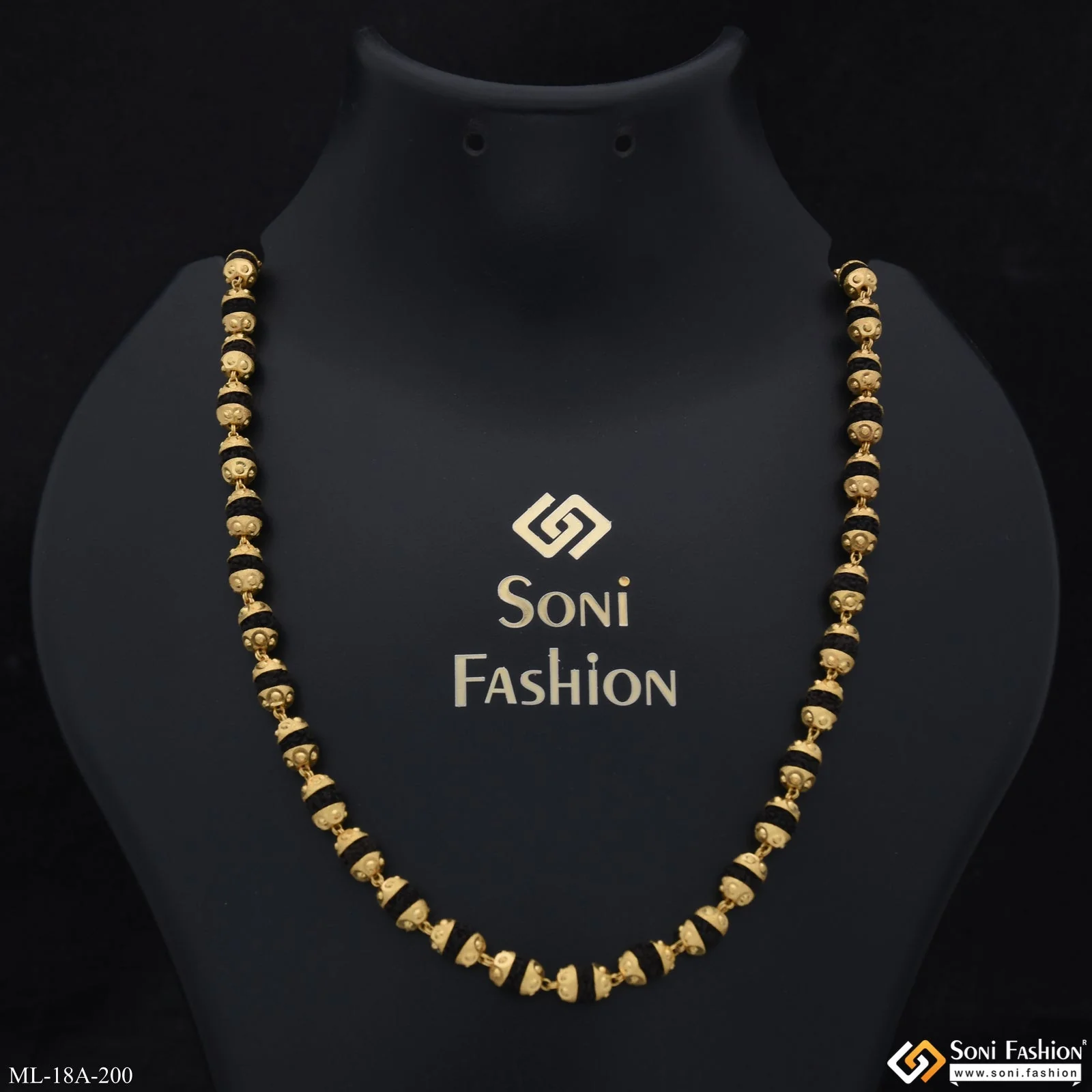 1 Gram Gold Plating Finely Detailed Design Rudraksha Mala for Men - Style A200 - Image 2