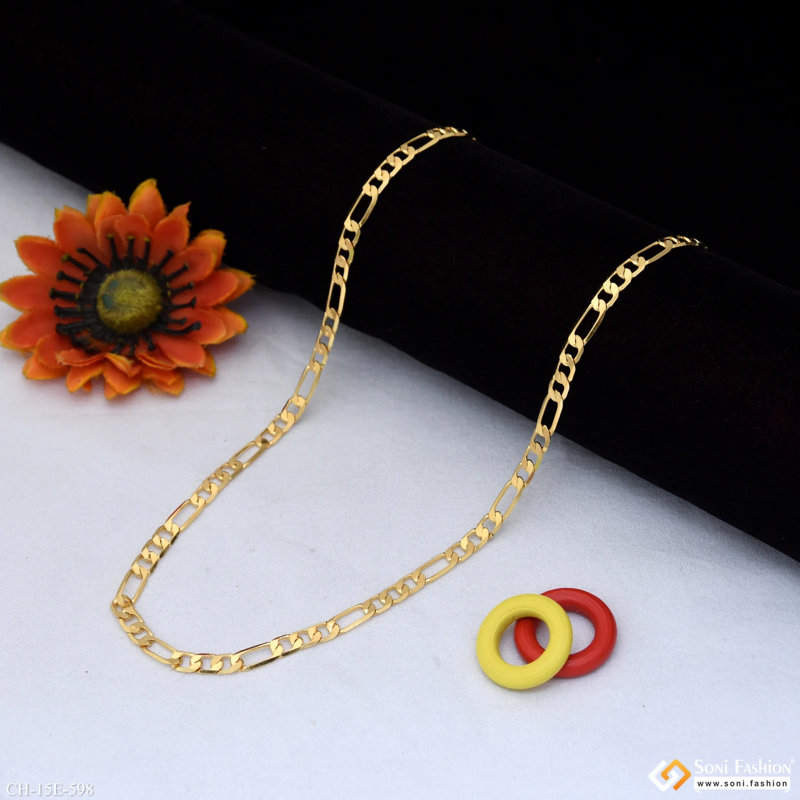 18k Gold Plated Sachin Chain for Men - Style E598 - Image 4