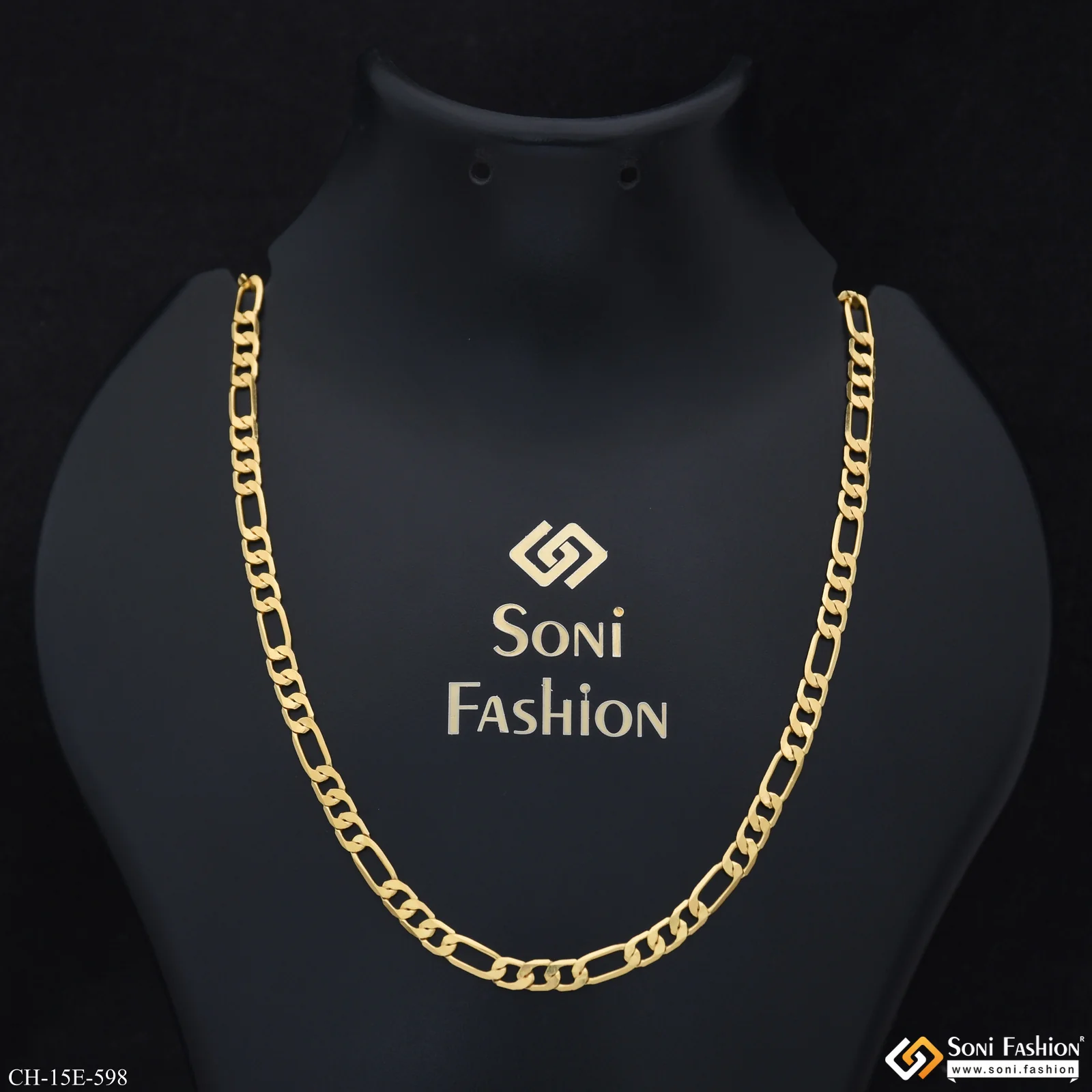 18k Gold Plated Sachin Chain for Men - Style E598 - Image 6