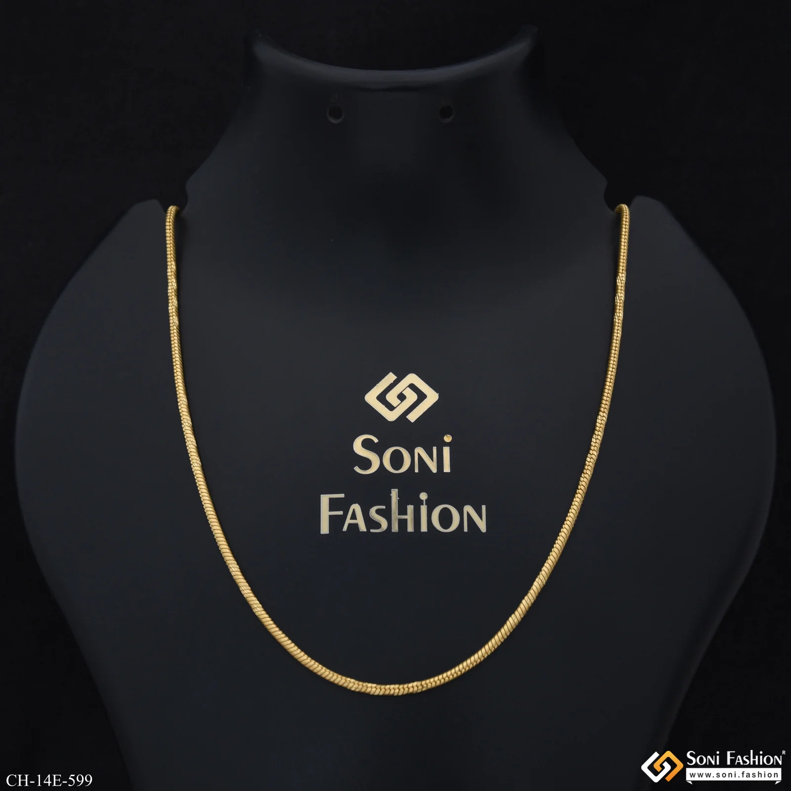18k Gold Plated Snake Chain For Men - Style E599 - Image 2