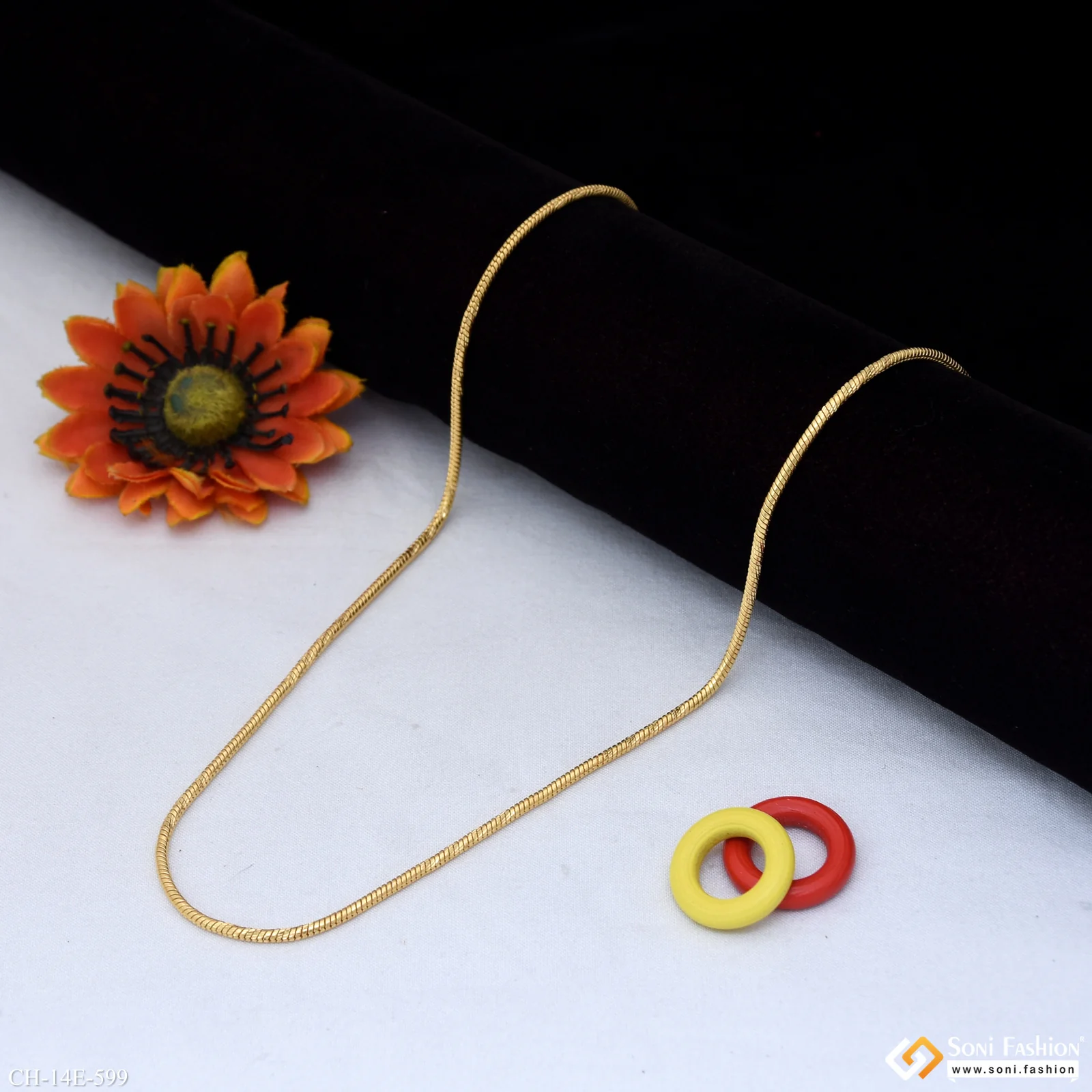 18k Gold Plated Snake Chain For Men - Style E599 - Image 4