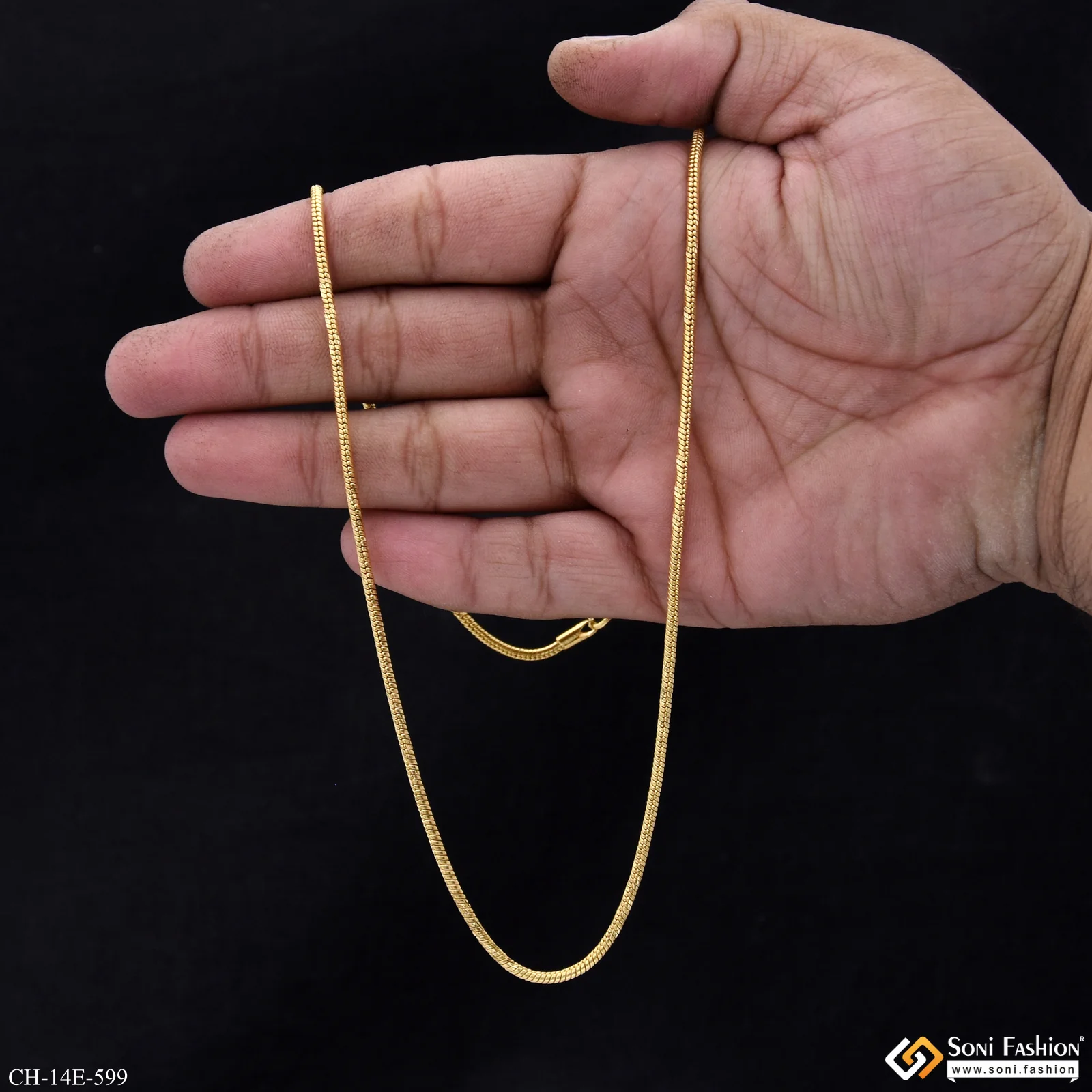 18k Gold Plated Snake Chain For Men - Style E599 - Image 6