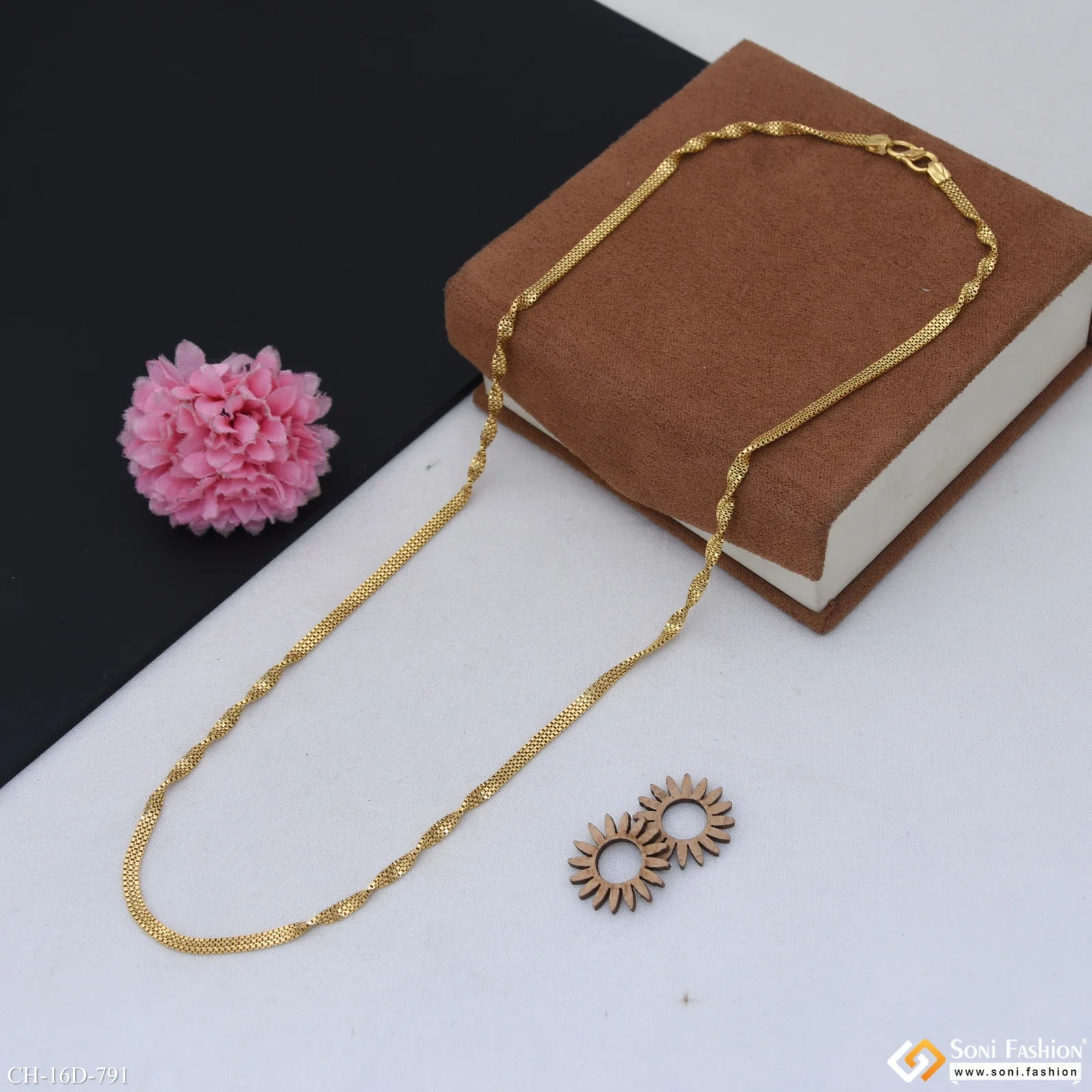 18k Gold Plated Twisted Design Chain for Men - Style D791 - Image 5