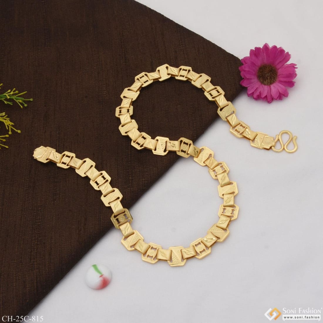 2 Arrow Charming Design Premium-Grade Quality Gold Plated Chain for Men - Style C815 - Image 6