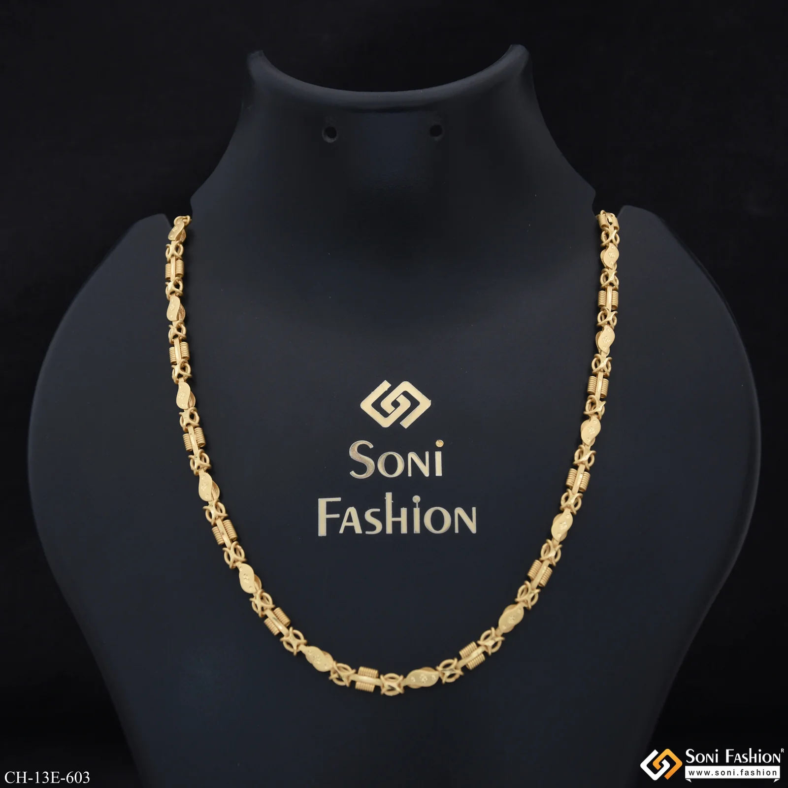2 In 1 Amazing Design Gold Plated Chain for Men - Style E603