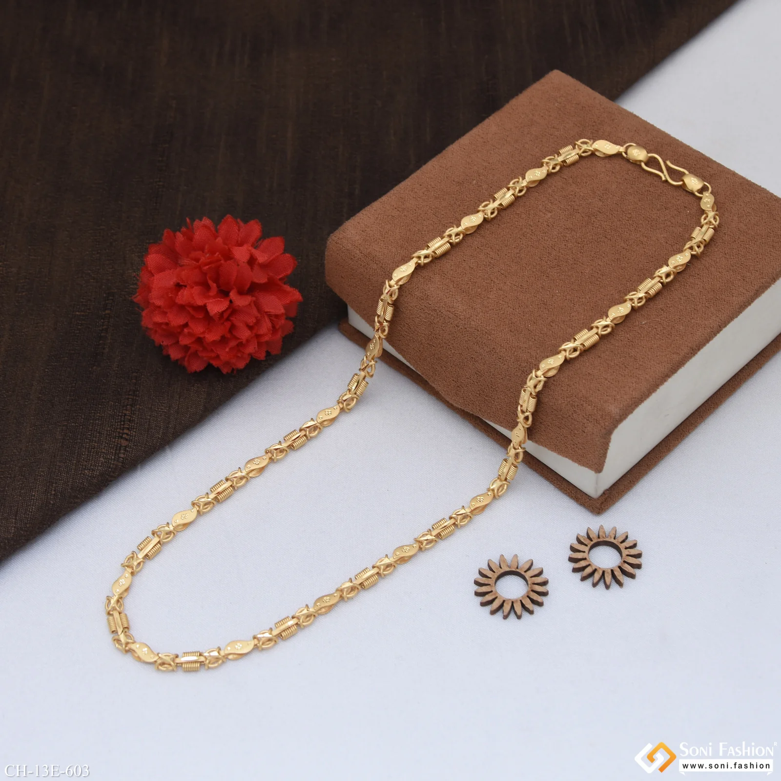 2 In 1 Amazing Design Gold Plated Chain for Men - Style E603 - Image 5