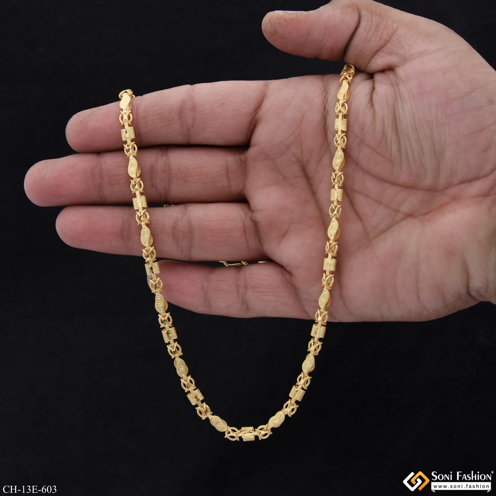 2 In 1 Amazing Design Gold Plated Chain for Men - Style E603 - Image 6
