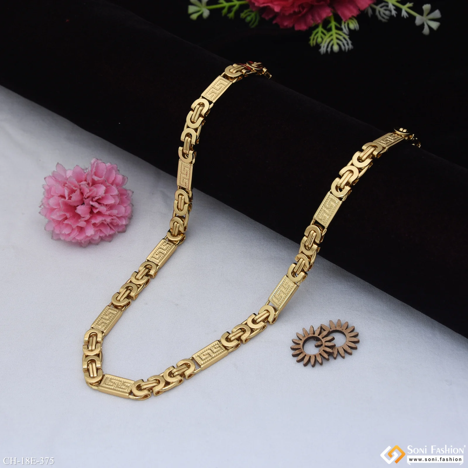 2 In 1 Amazing Design Stainless Steel Chain for Men - Style E375 - Image 3