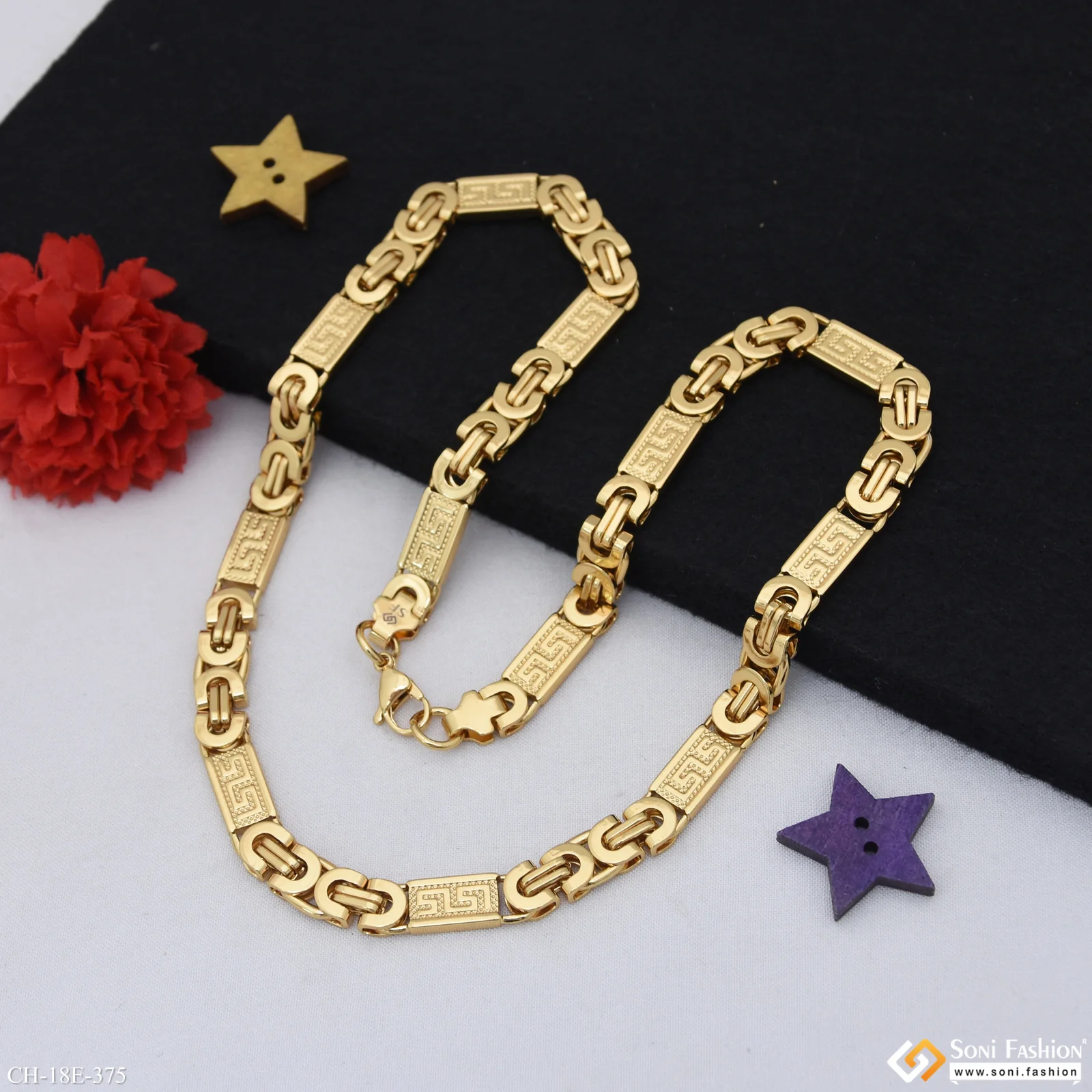 2 In 1 Amazing Design Stainless Steel Chain for Men - Style E375 - Image 5