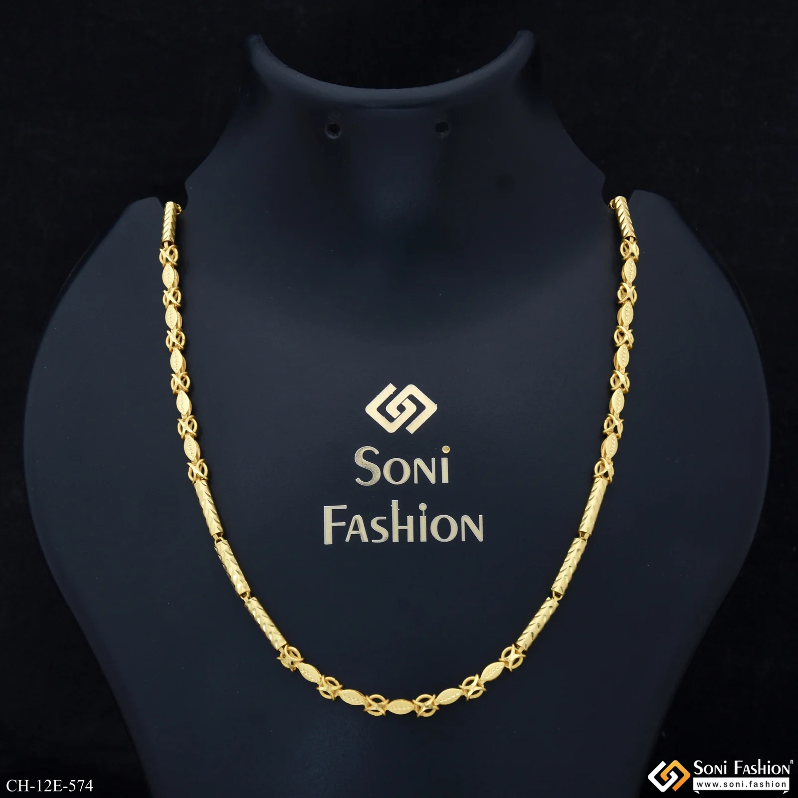 2 In 1 Awesome Design Gold Plated Pipe Chain for Men - Style E574