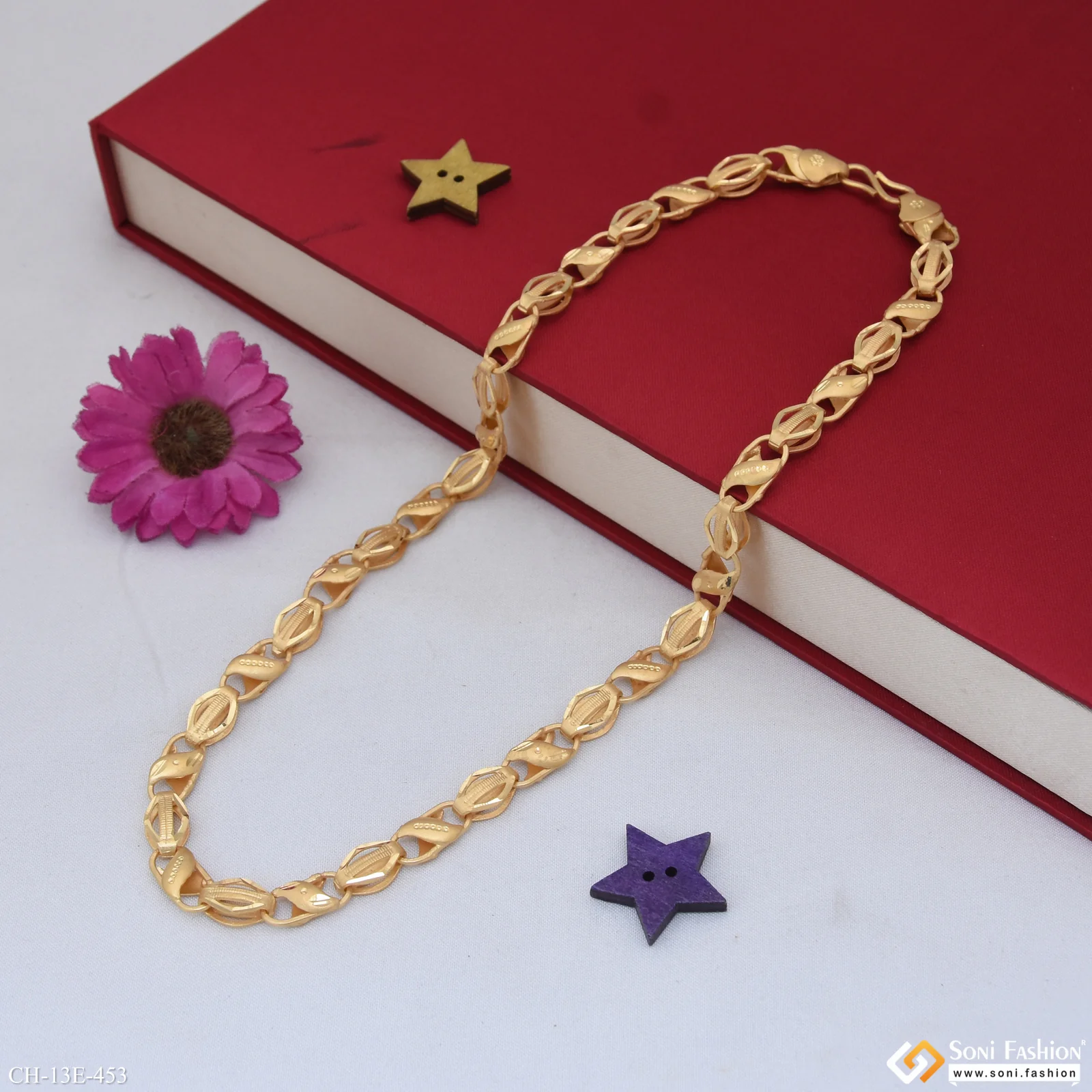 2 In 1 Best Quality Gold Plated Kohli Chain for Men - Style E453 - Image 5
