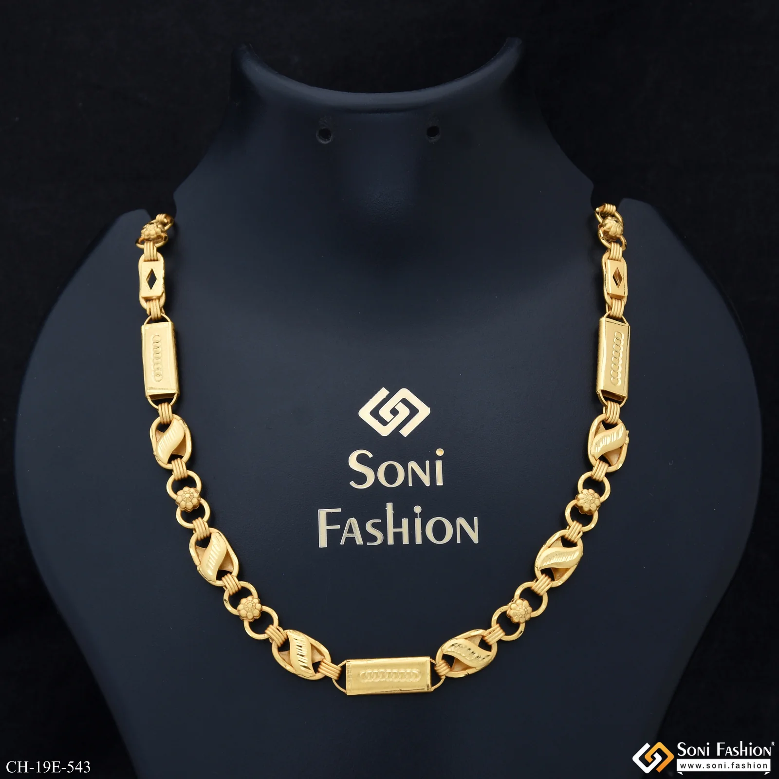 2 In 1 Best Quality Gold Plated Kohli Nawabi Chain for Men - Style E543