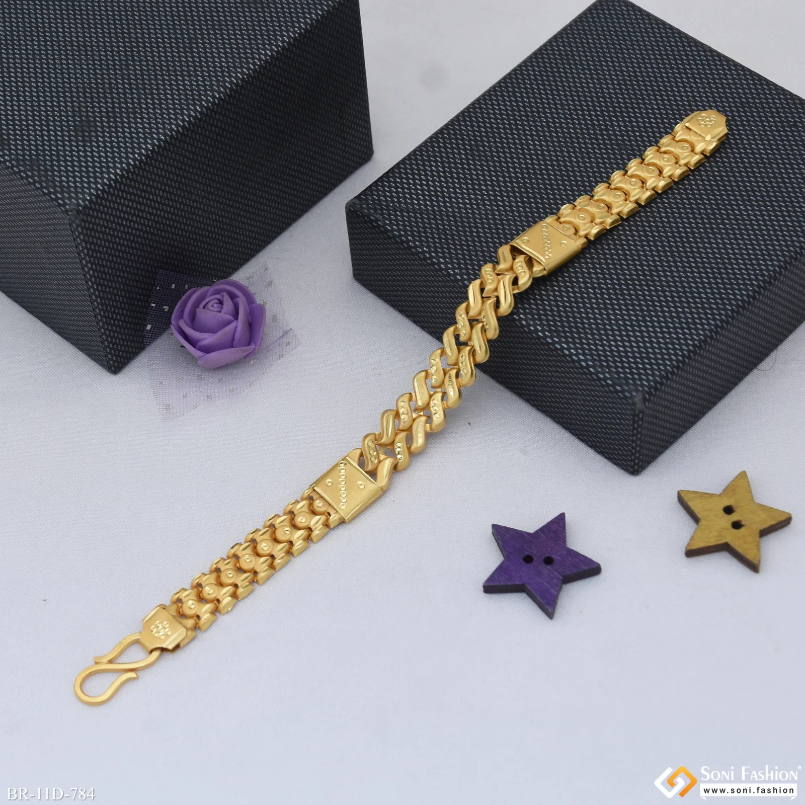2 In 1 Best Quality Gold Plated Pokal Bracelet for Men - Style D784 - Image 3