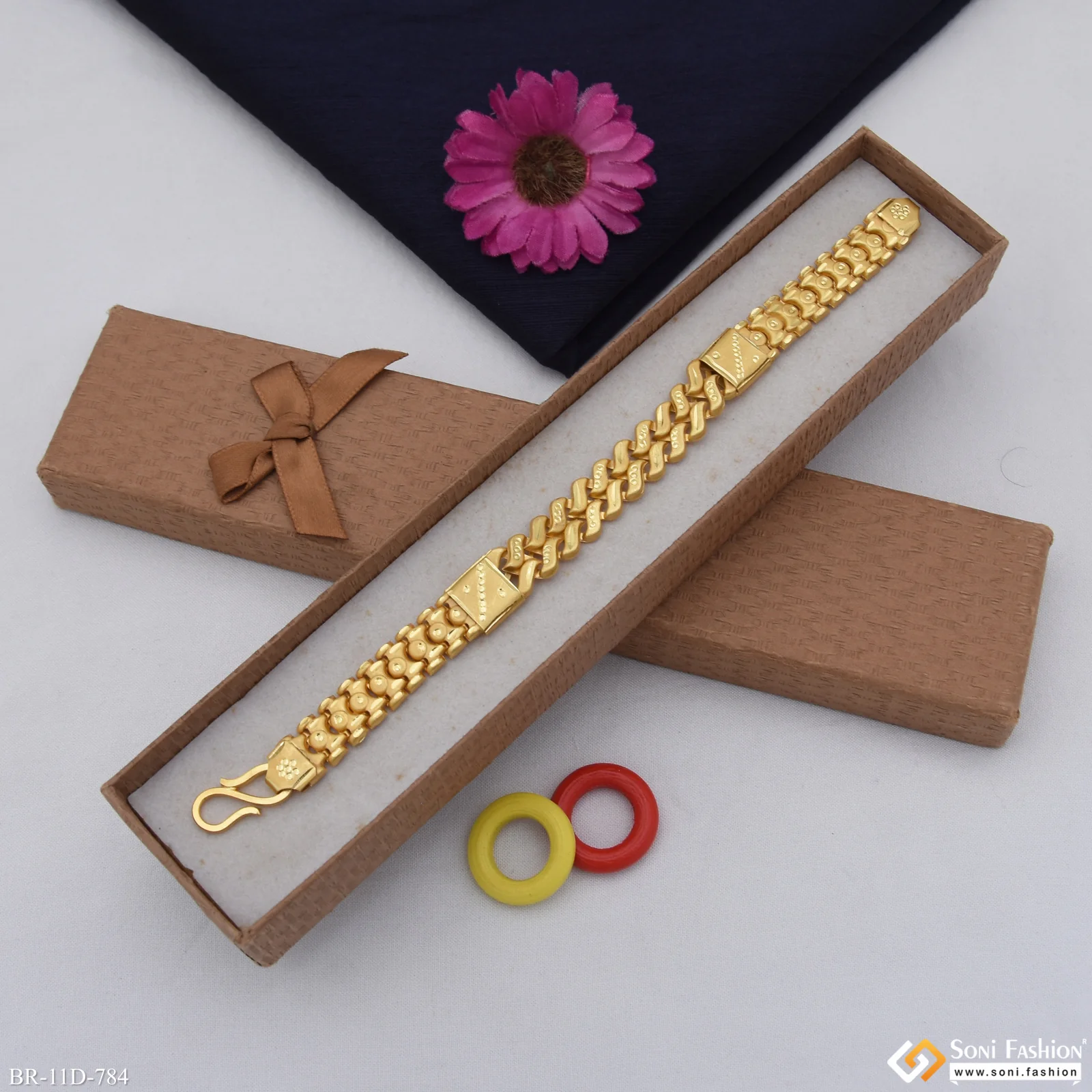 2 In 1 Best Quality Gold Plated Pokal Bracelet for Men - Style D784 - Image 4