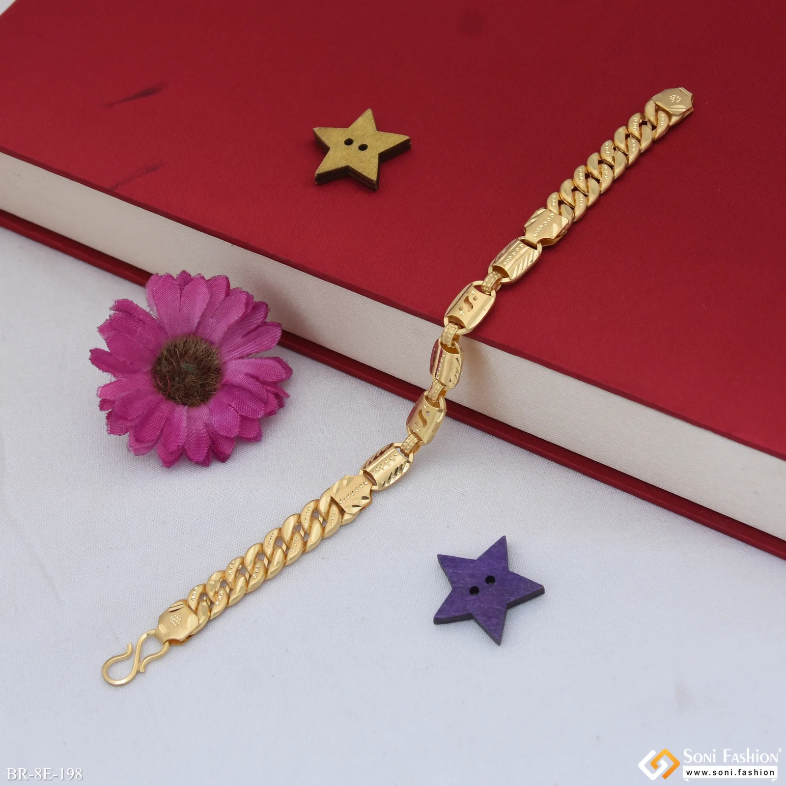 2 In 1 Best Quality Gold Plated Pokal Bracelet for Men - Style E198 - Image 5