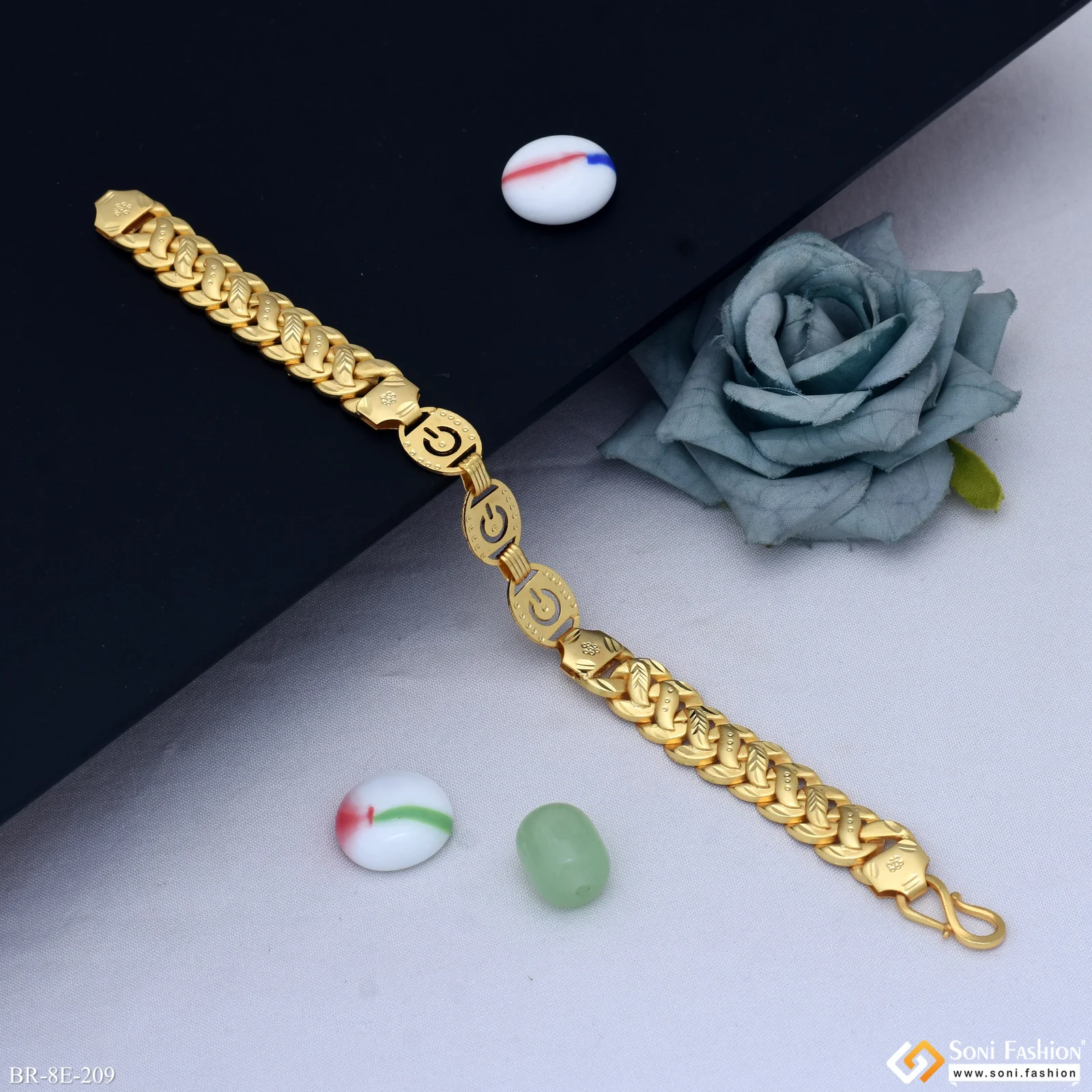 2 In 1 Best Quality Gold Plated Pokal Bracelet for Men - Style E209 - Image 3