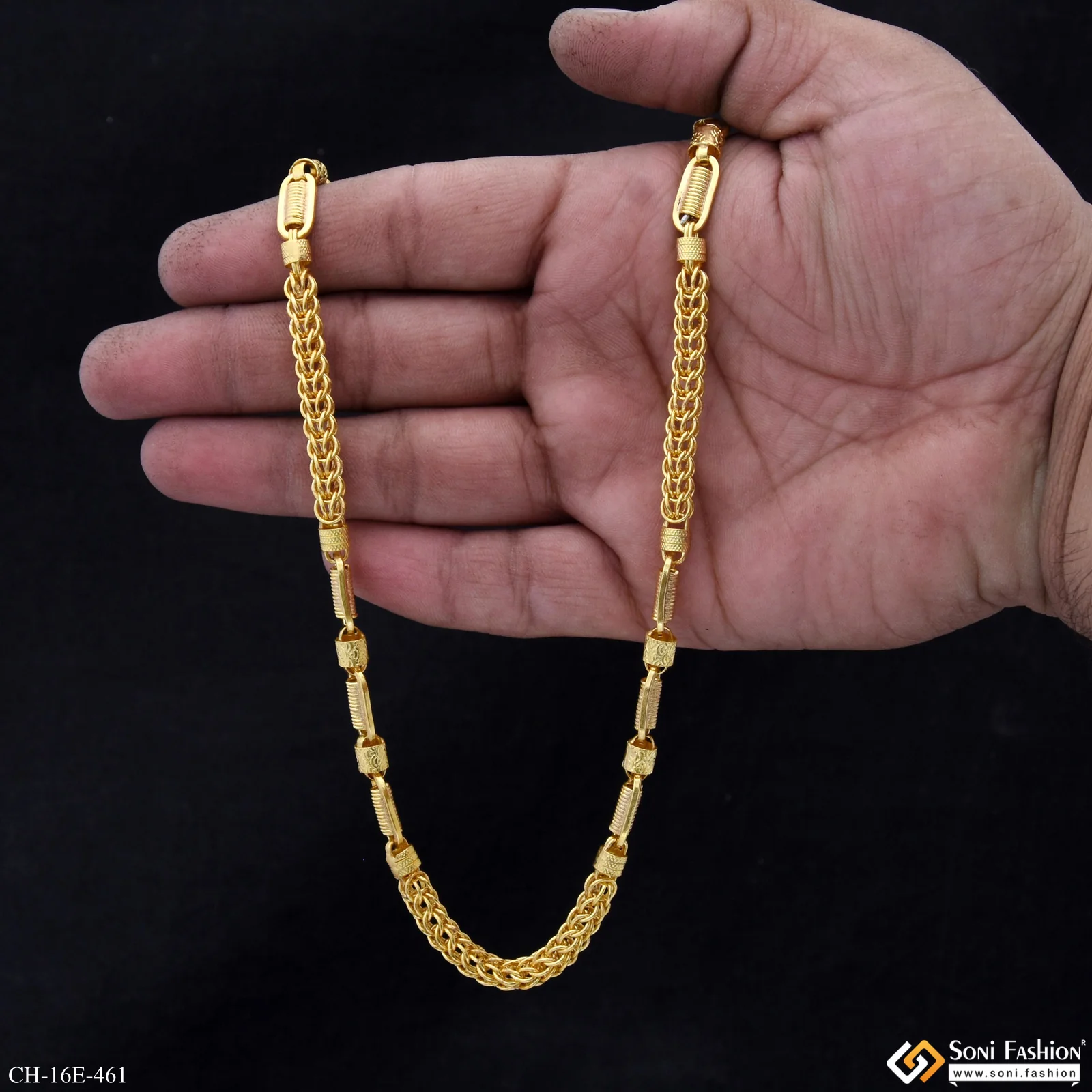 2 In 1 Best Quality Gold Plated Rajwadi Chain for Men - Style E461 - Image 6