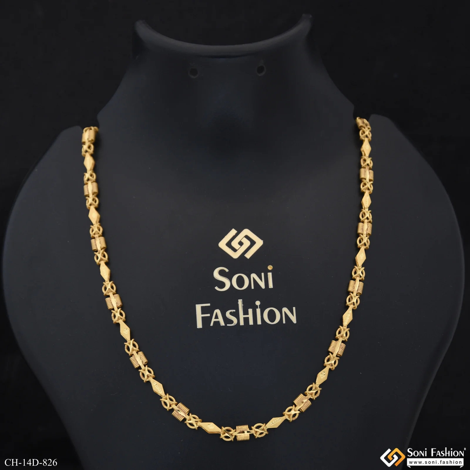 2 In 1 Delicate Design Gold Plated Chain for Men - Style D826