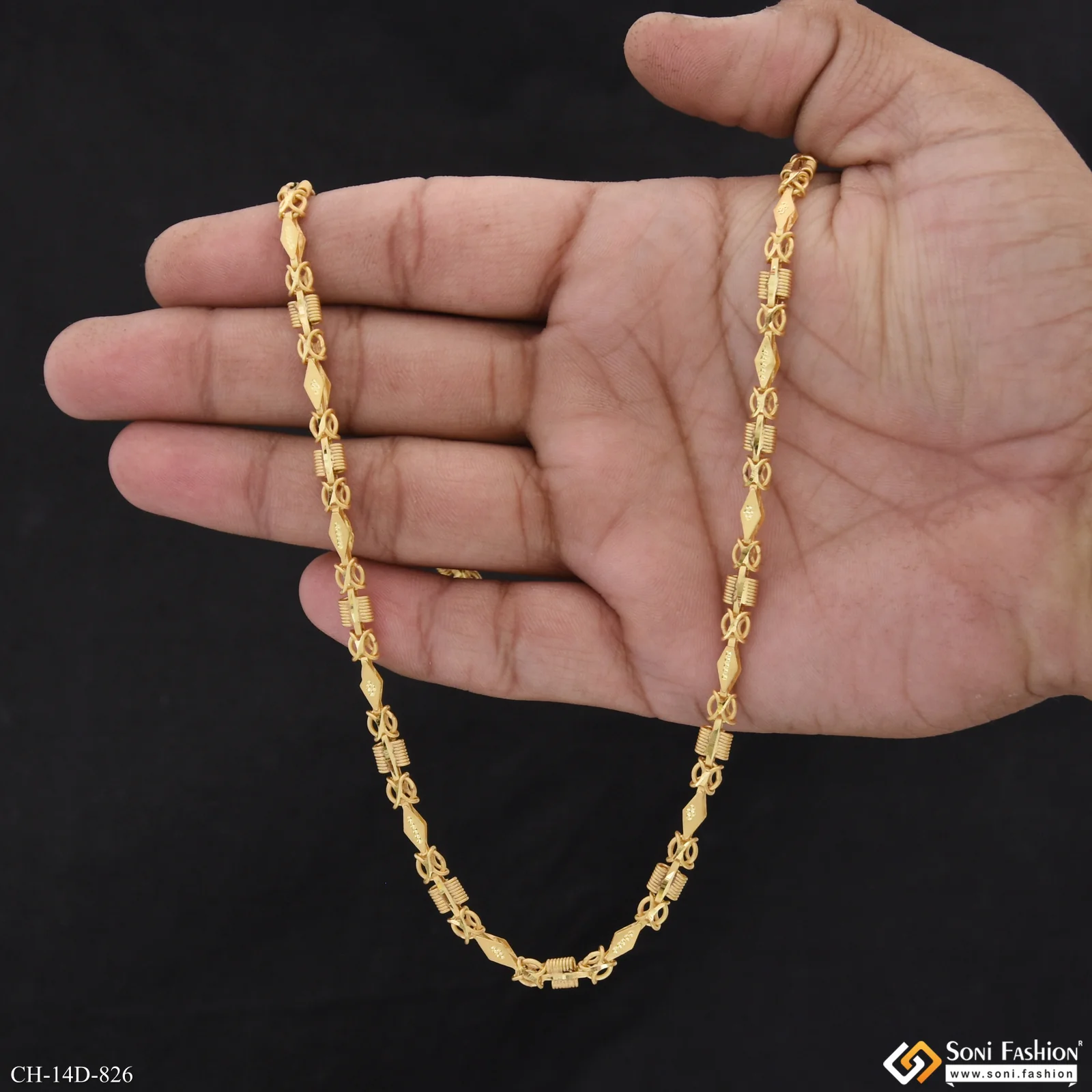 2 In 1 Delicate Design Gold Plated Chain for Men - Style D826 - Image 6