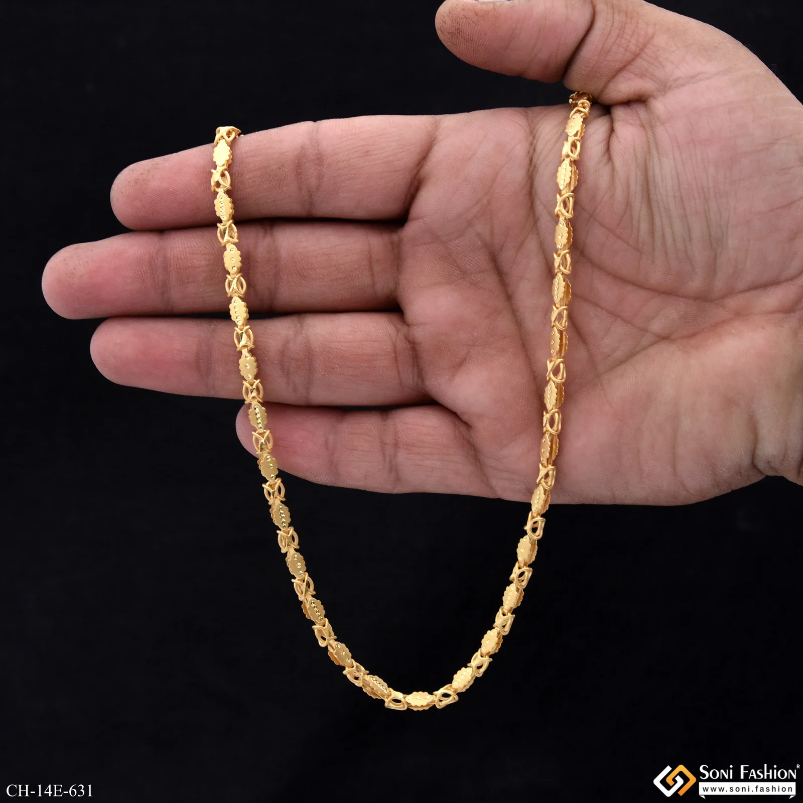 2 In 1 Delicate Design Gold Plated Chain for Men - Style E631 - Image 6