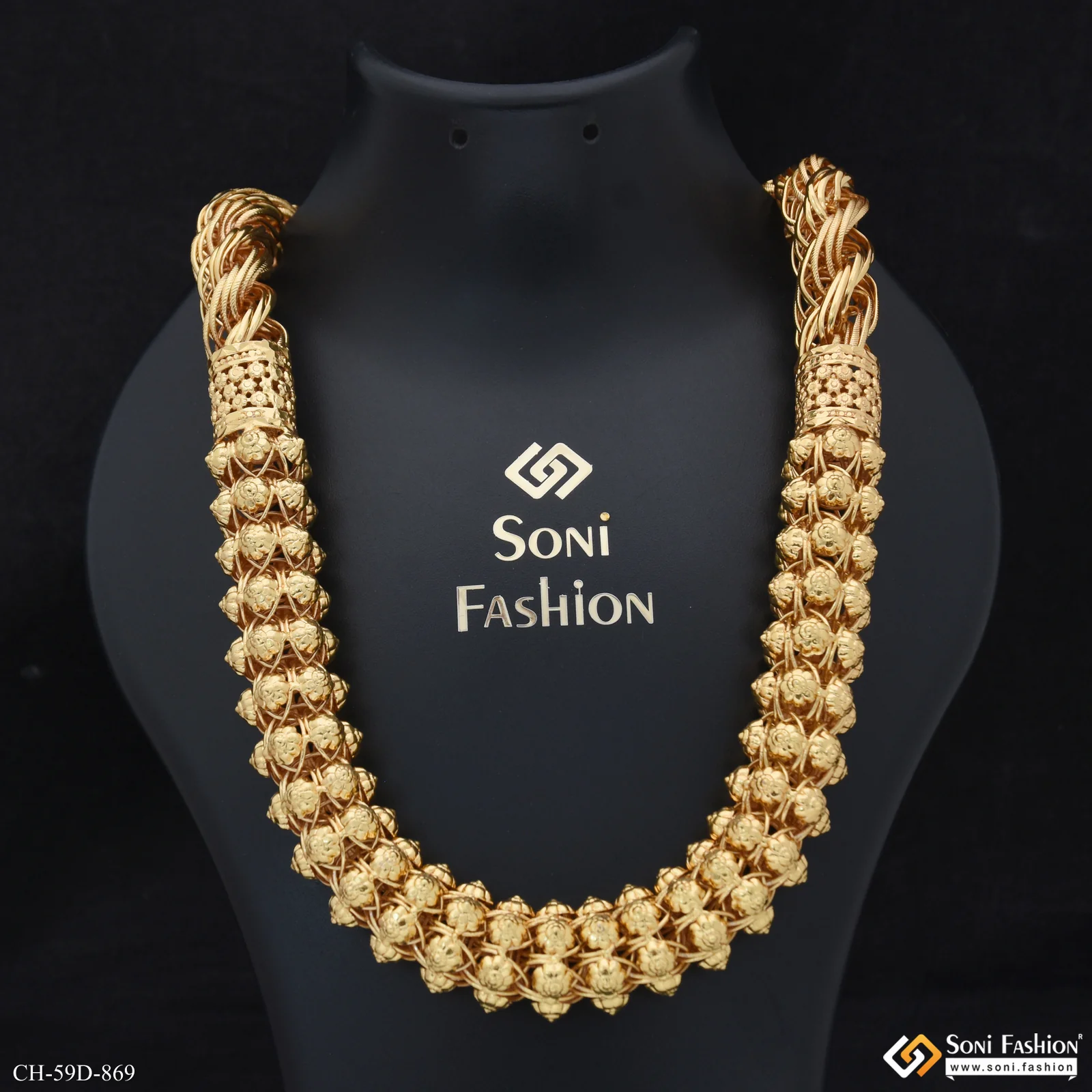 2 In 1 Fabulous Design Gold Plated Rajwadi Rassa for Men - Style D869 - Image 7