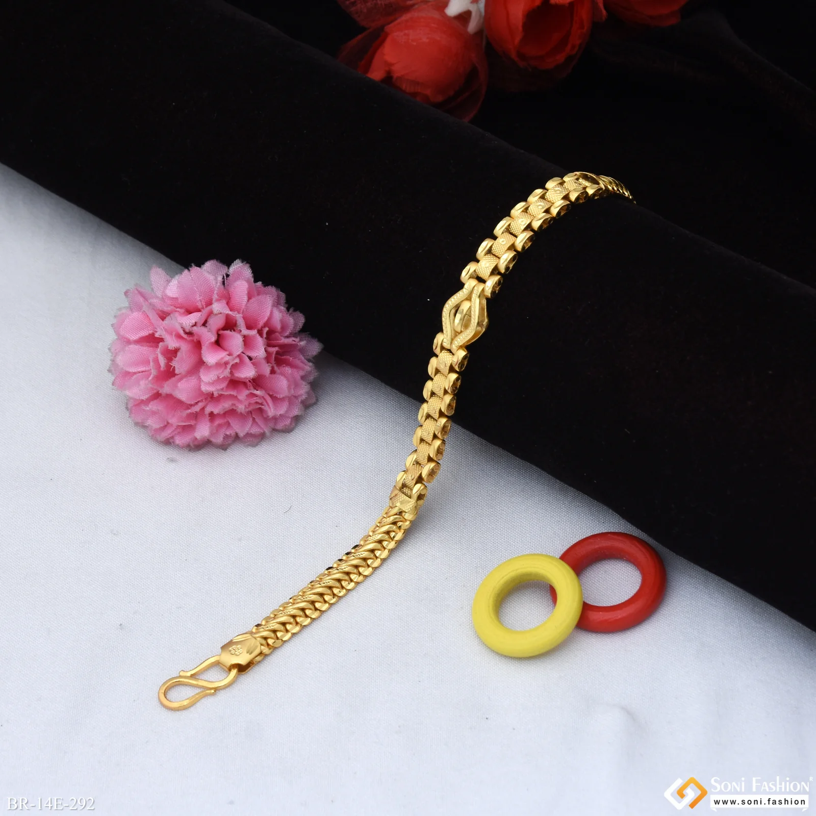 2 In 1 Gold Plated Box Bracelet for Men - Style E292 - Image 4