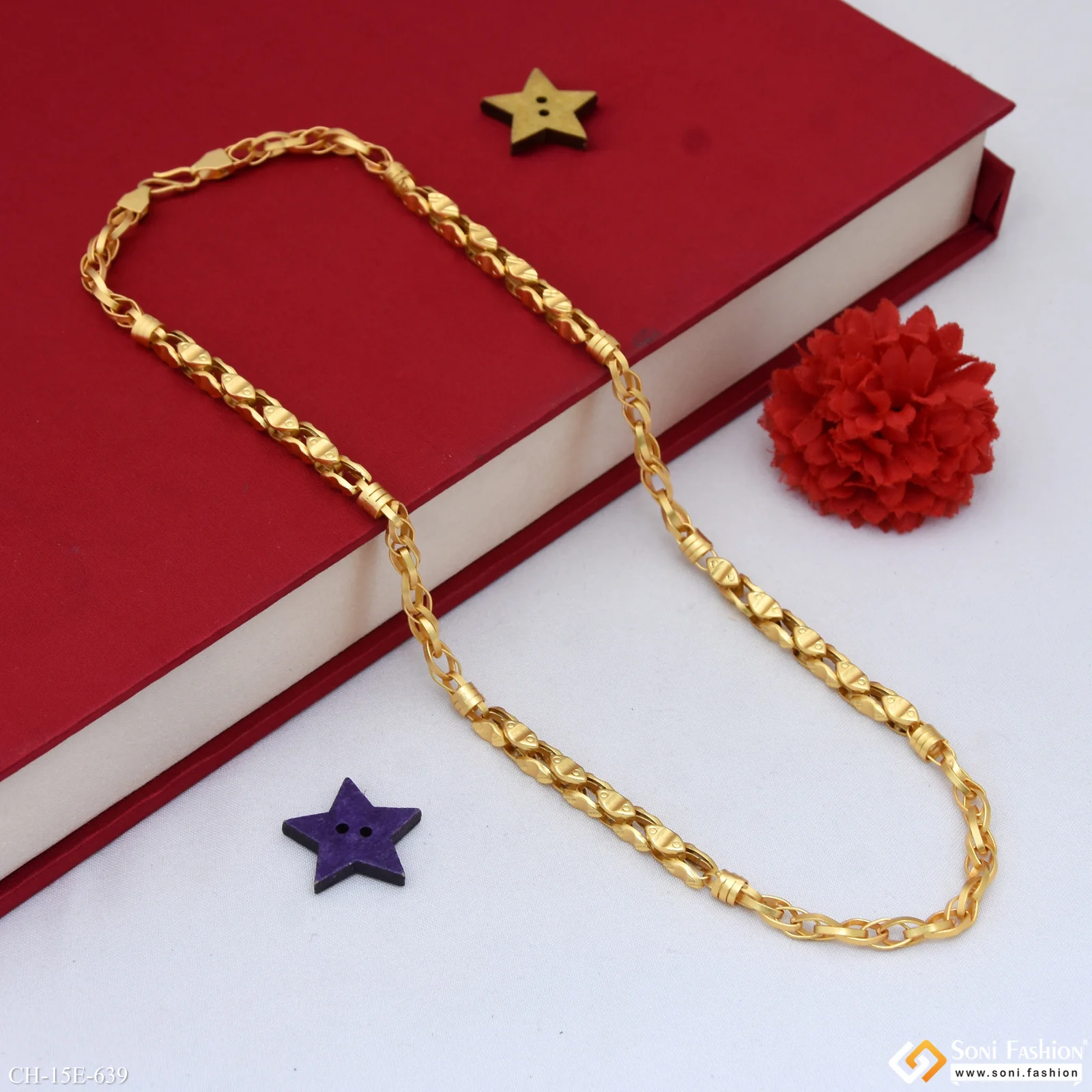2 In 1 Gold Plated Chain for Men - Style E639 - Image 5