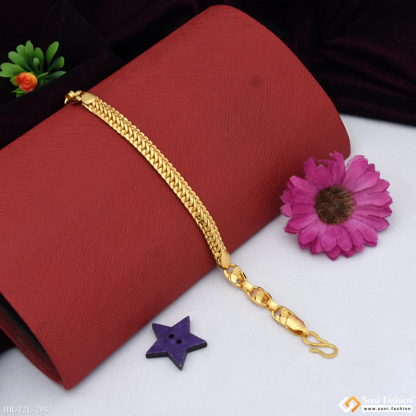 2 In 1 Gold Plated Kohli Bracelet for Men - Style E294 - Image 3
