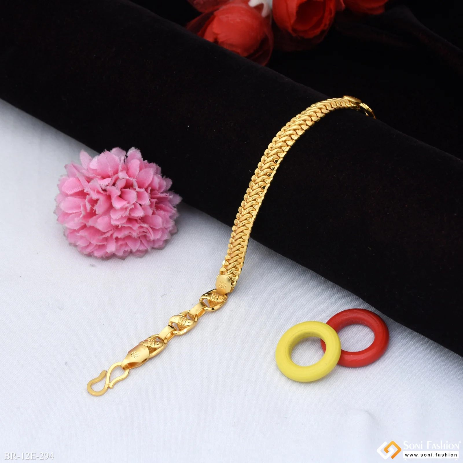 2 In 1 Gold Plated Kohli Bracelet for Men - Style E294 - Image 4