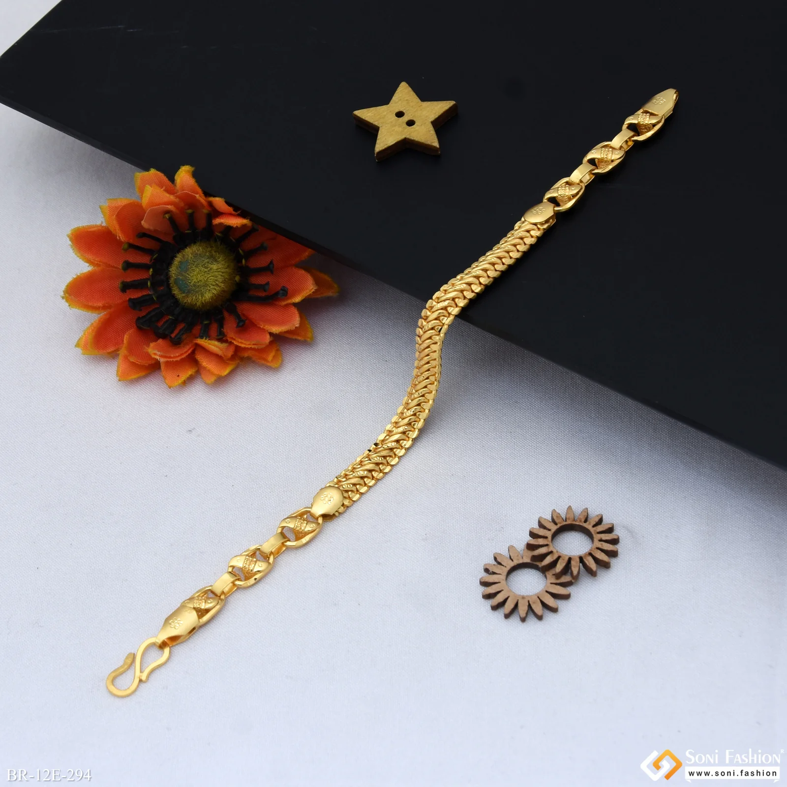 2 In 1 Gold Plated Kohli Bracelet for Men - Style E294 - Image 5