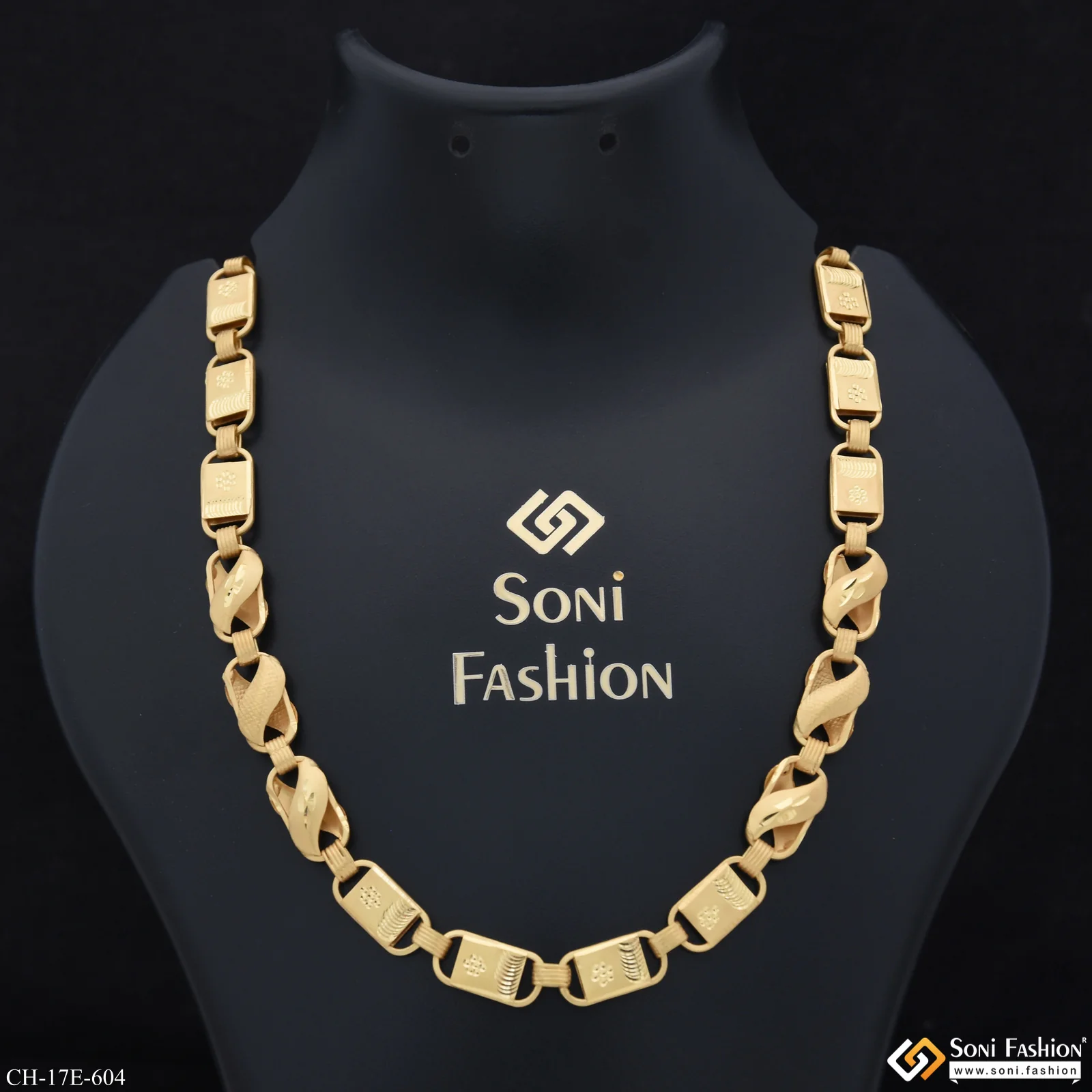 2 In 1 Gold Plated Kohli Nawabi Chain for Men - Style E604