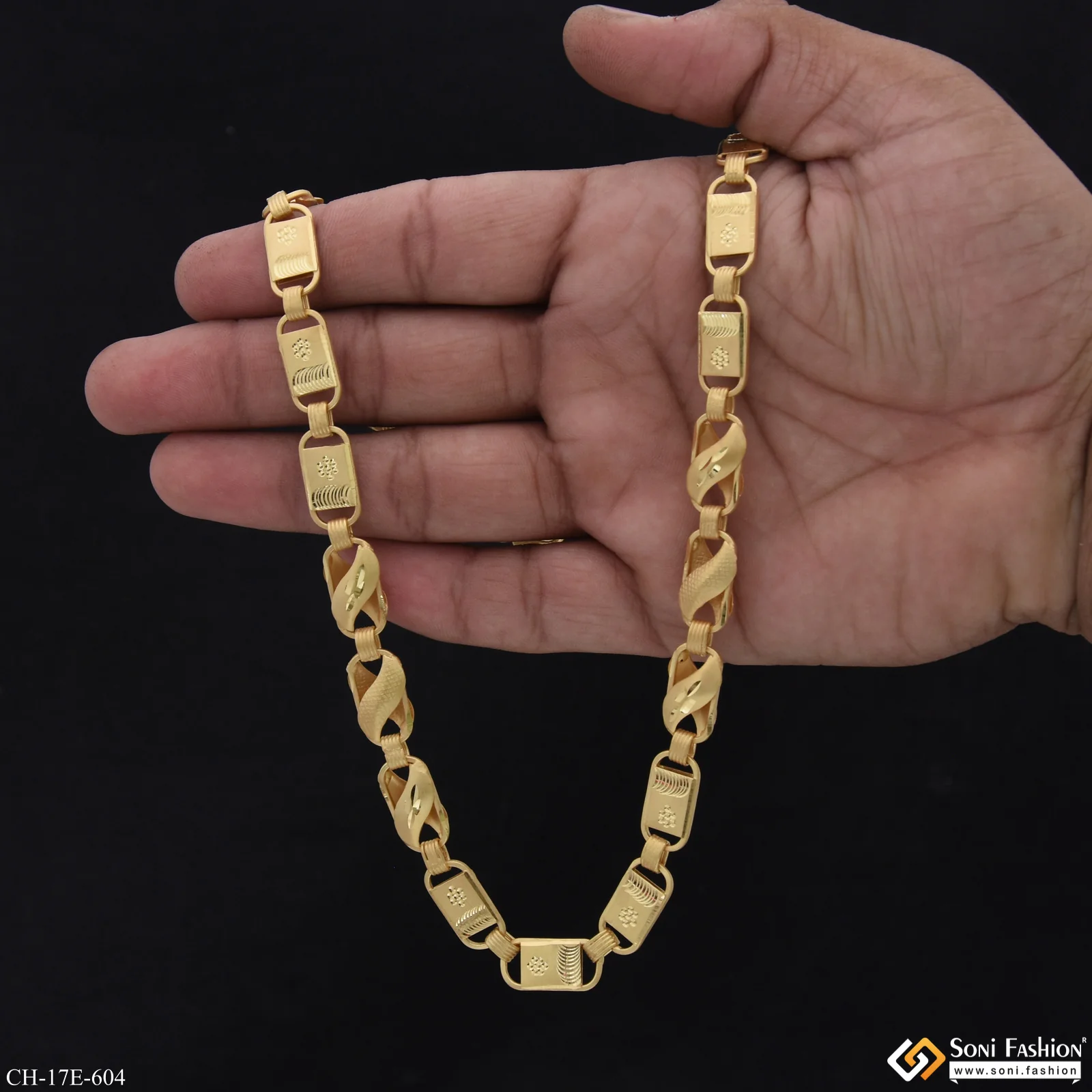 2 In 1 Gold Plated Kohli Nawabi Chain for Men - Style E604 - Image 5