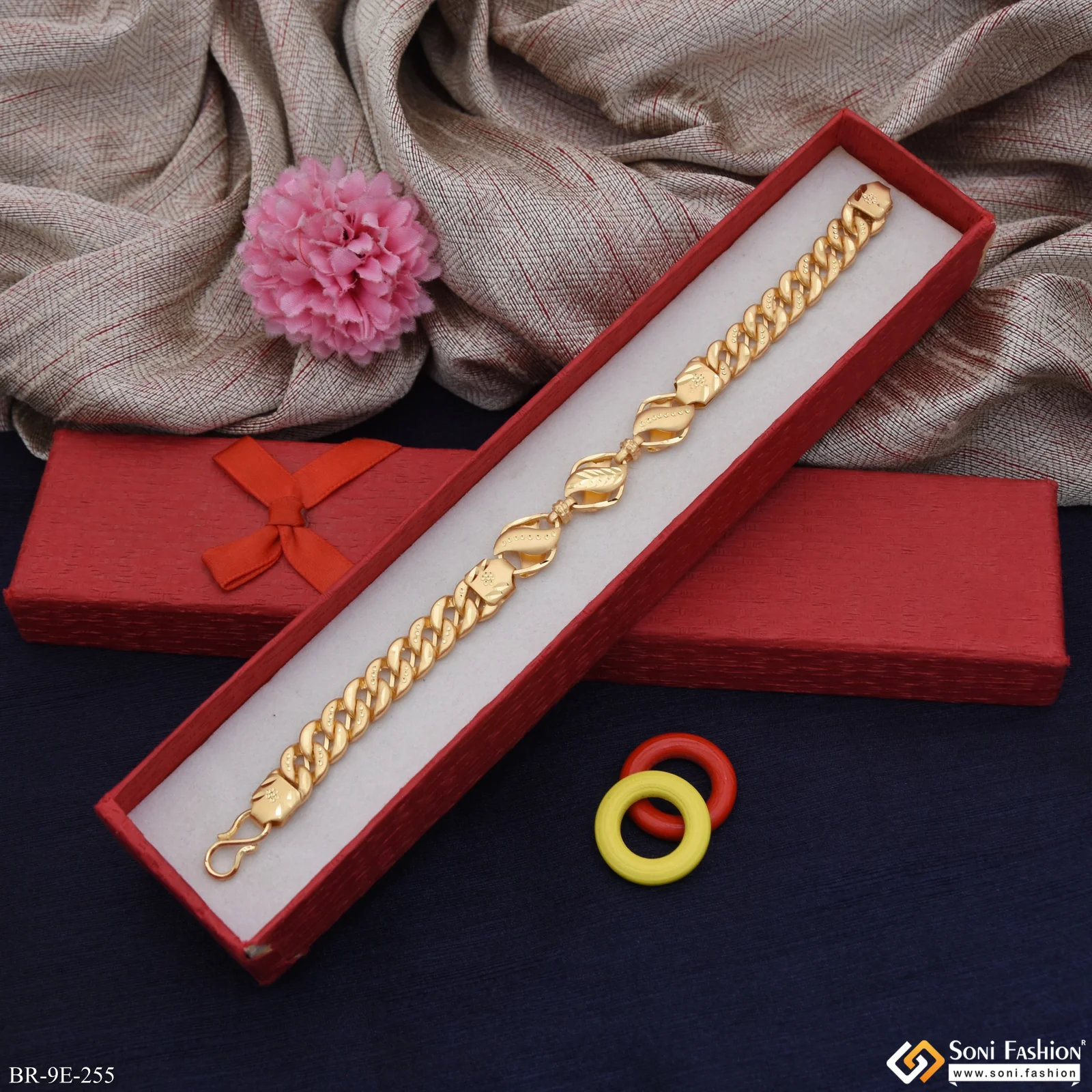 2 In 1 Gold Plated Kohli Pokal Bracelet for Men - Style E255 - Image 2