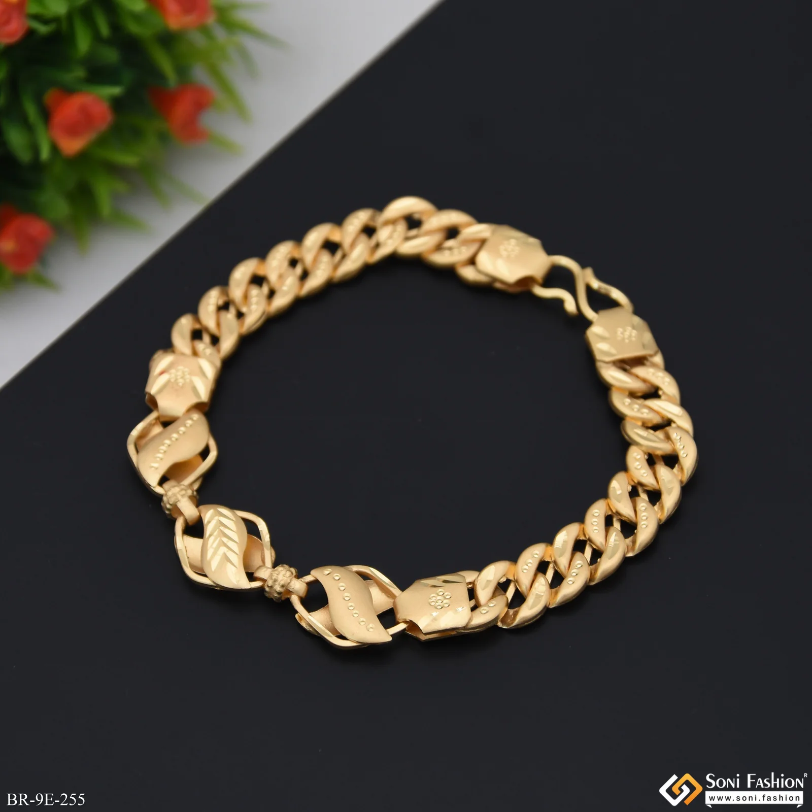 2 In 1 Gold Plated Kohli Pokal Bracelet for Men - Style E255 - Image 4