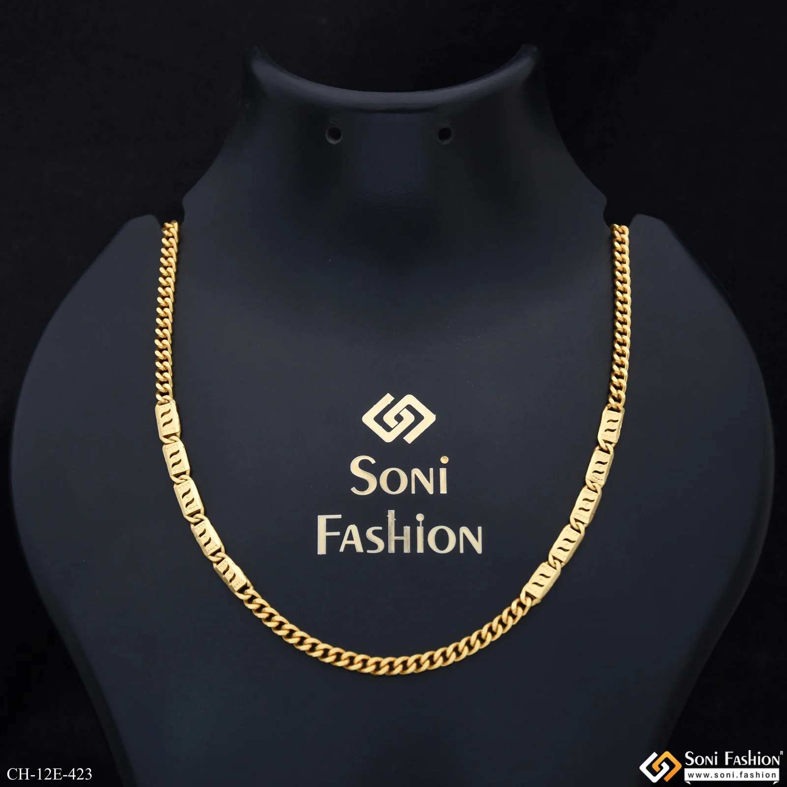 2 In 1 Gold Plated Link Nawabi Chain for Men - Style E423