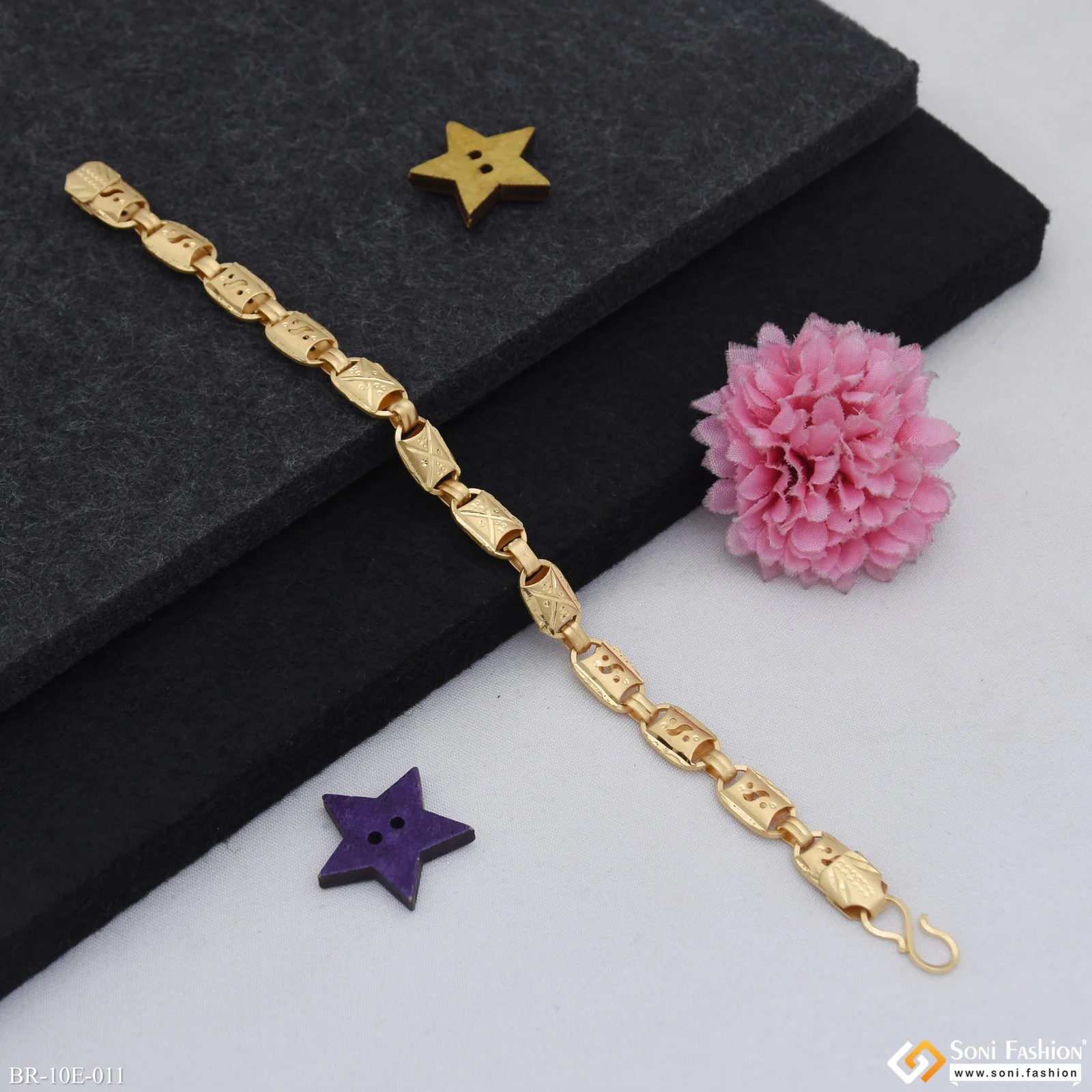 2 In 1 Gold Plated Nawabi Bracelet for Men - Style E011 - Image 4