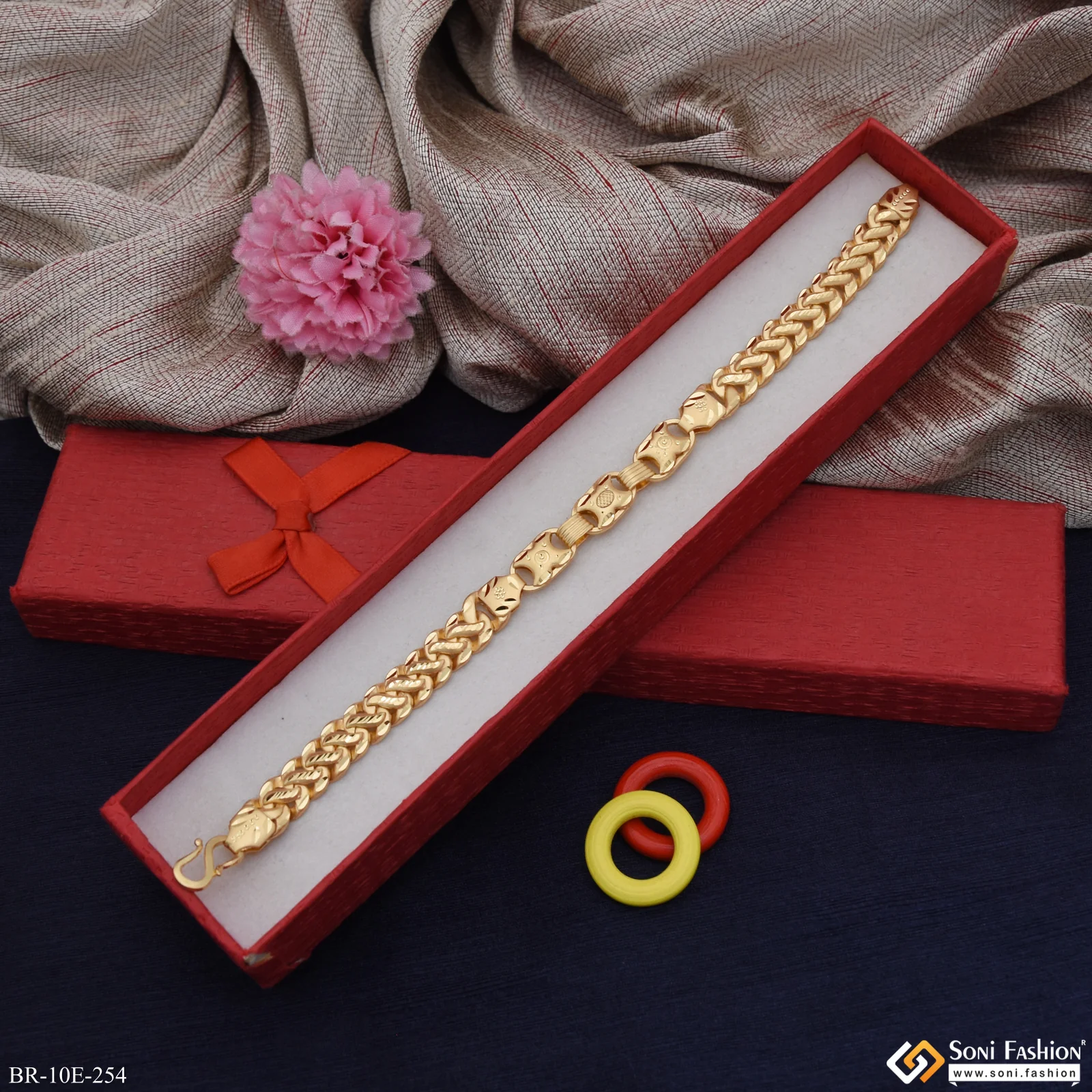 2 In 1 Gold Plated Pokal Bracelet for Men - Style E254 - Image 3