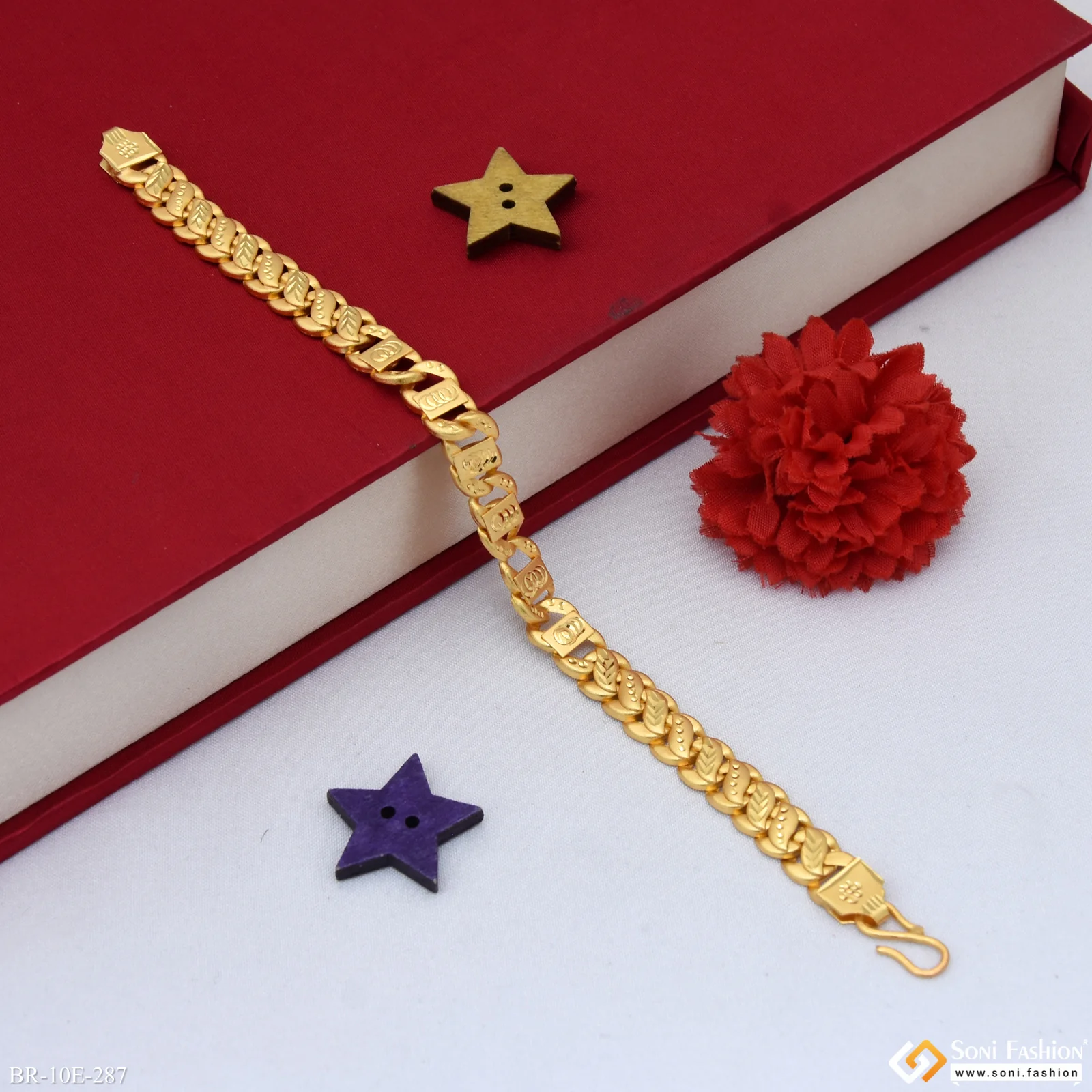 2 In 1 Gold Plated Pokal Bracelet for Men - Style E287 - Image 4