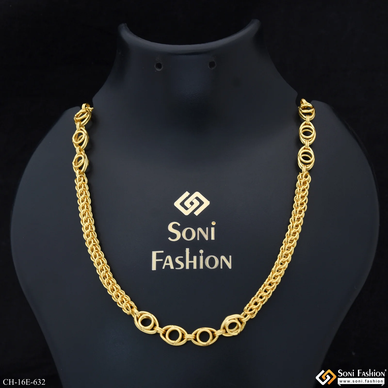 2 In 1 Gold Plated Rajwadi Chain for Men - Style E632
