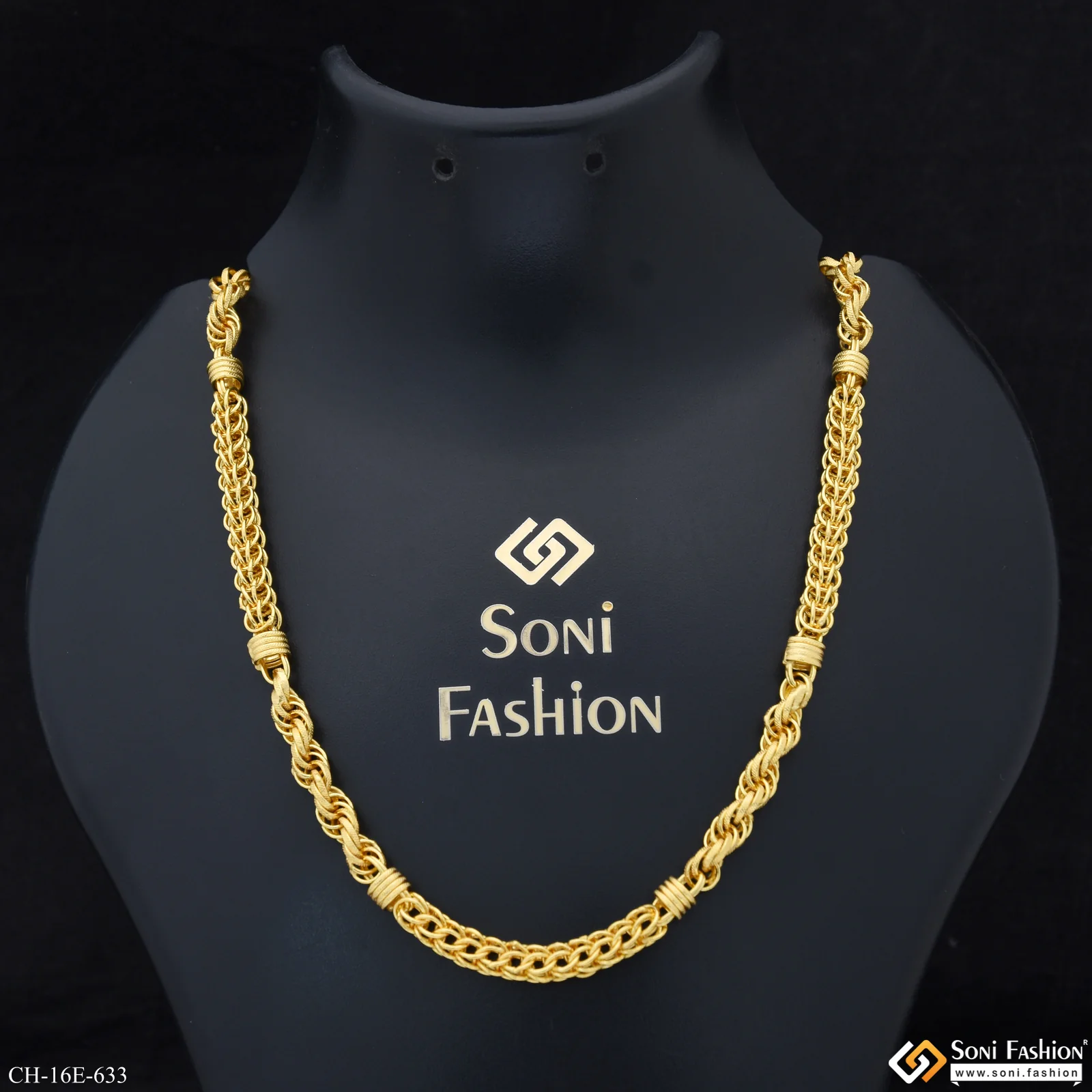 2 In 1 Gold Plated Rajwadi Chain for Men - Style E633