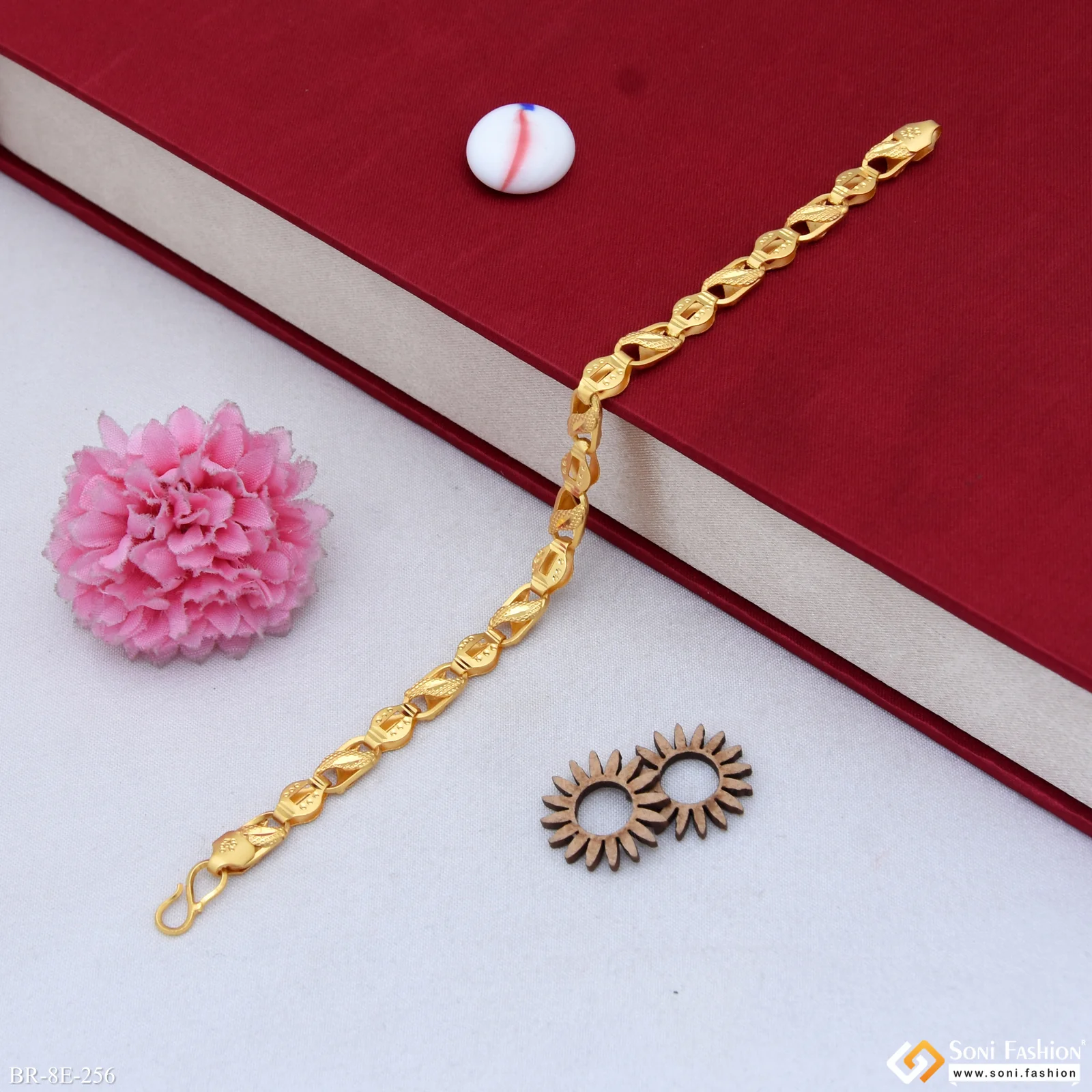 2 In 1 Latest Design Gold Plated Kohli Bracelet for Men - Style E256 - Image 4