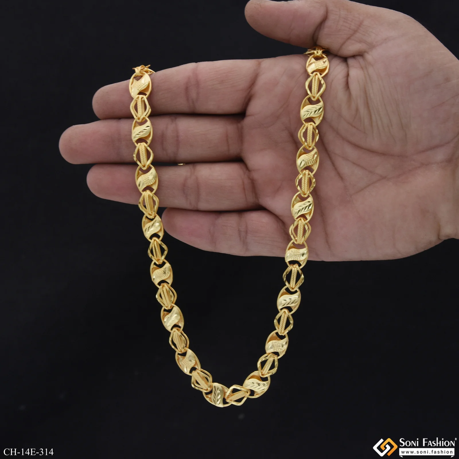 2 In 1 Latest Design Gold Plated Kohli Chain for Men - Style E314 - Image 6