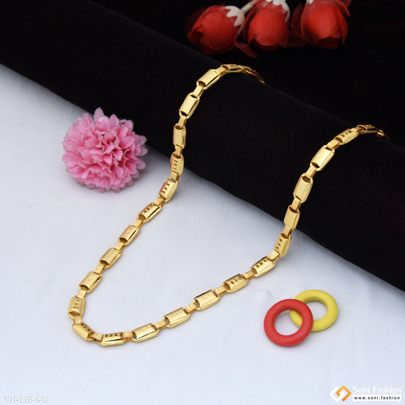 2 In 1 Latest Design Gold Plated Nawabi Chain for Men - Style E643 - Image 3