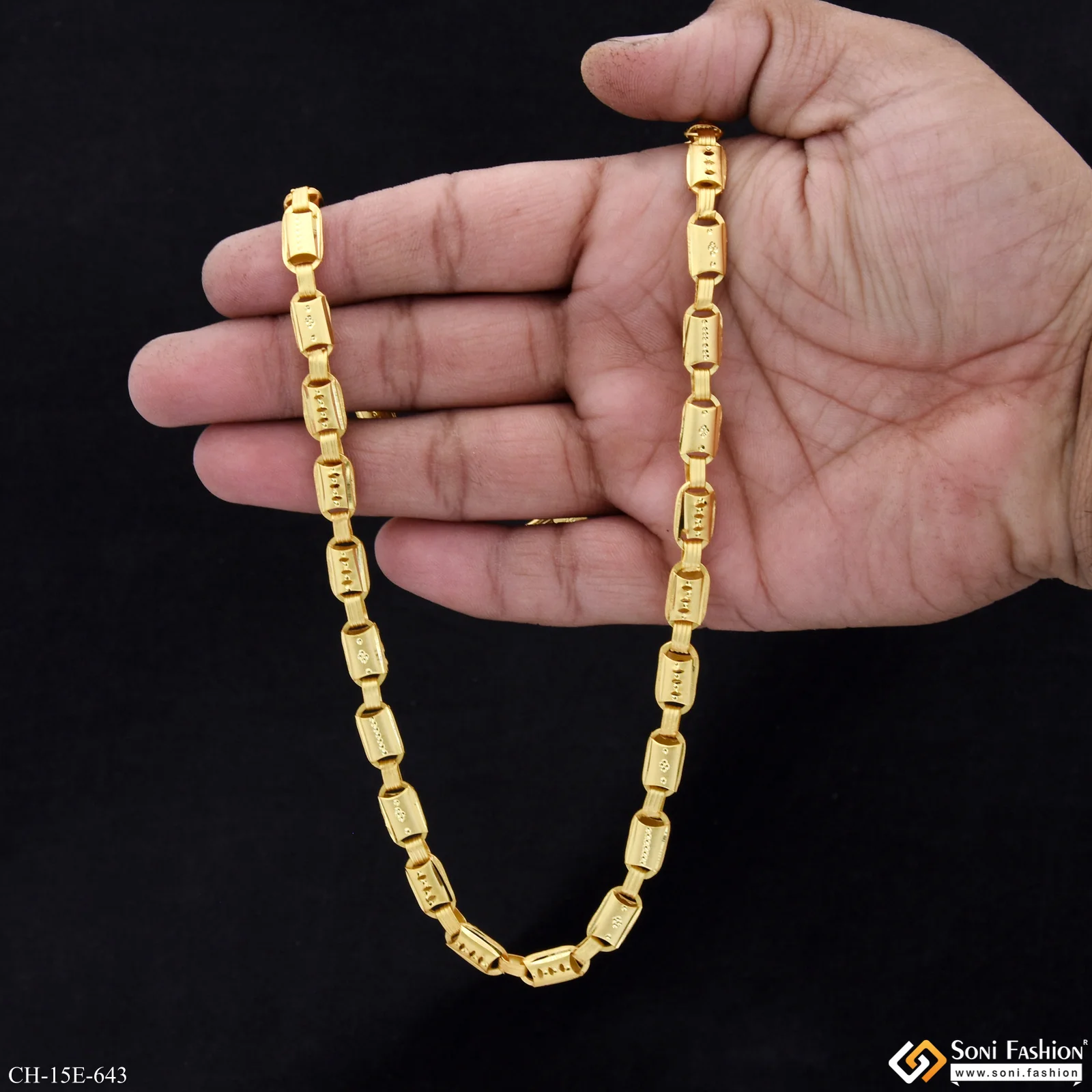 2 In 1 Latest Design Gold Plated Nawabi Chain for Men - Style E643 - Image 6