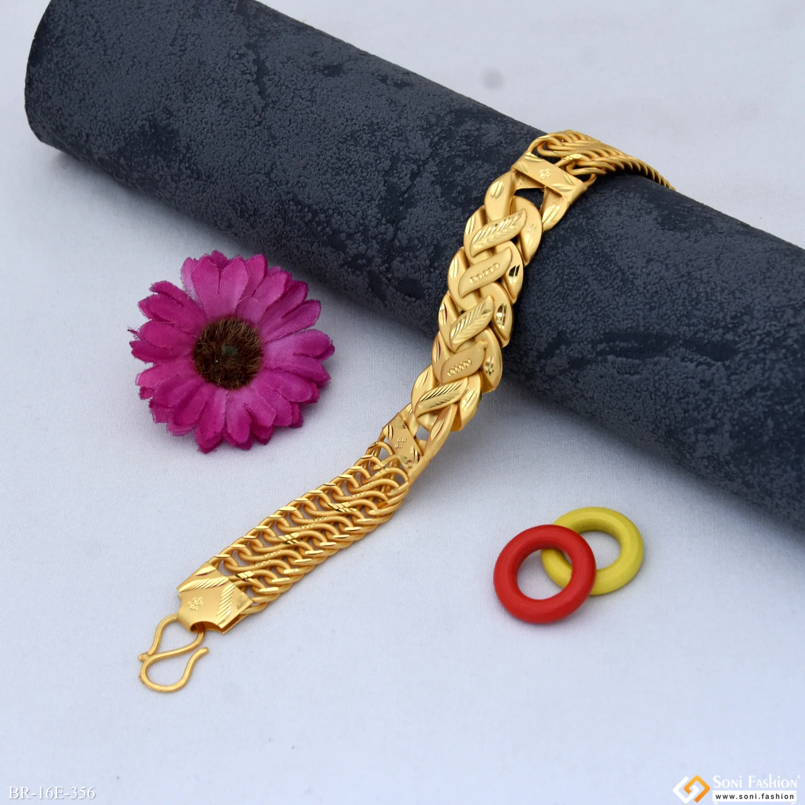2 in 1 pokal bracelet Excellent Design Gold Plated Bracelet for Men - Style E356 - Image 2