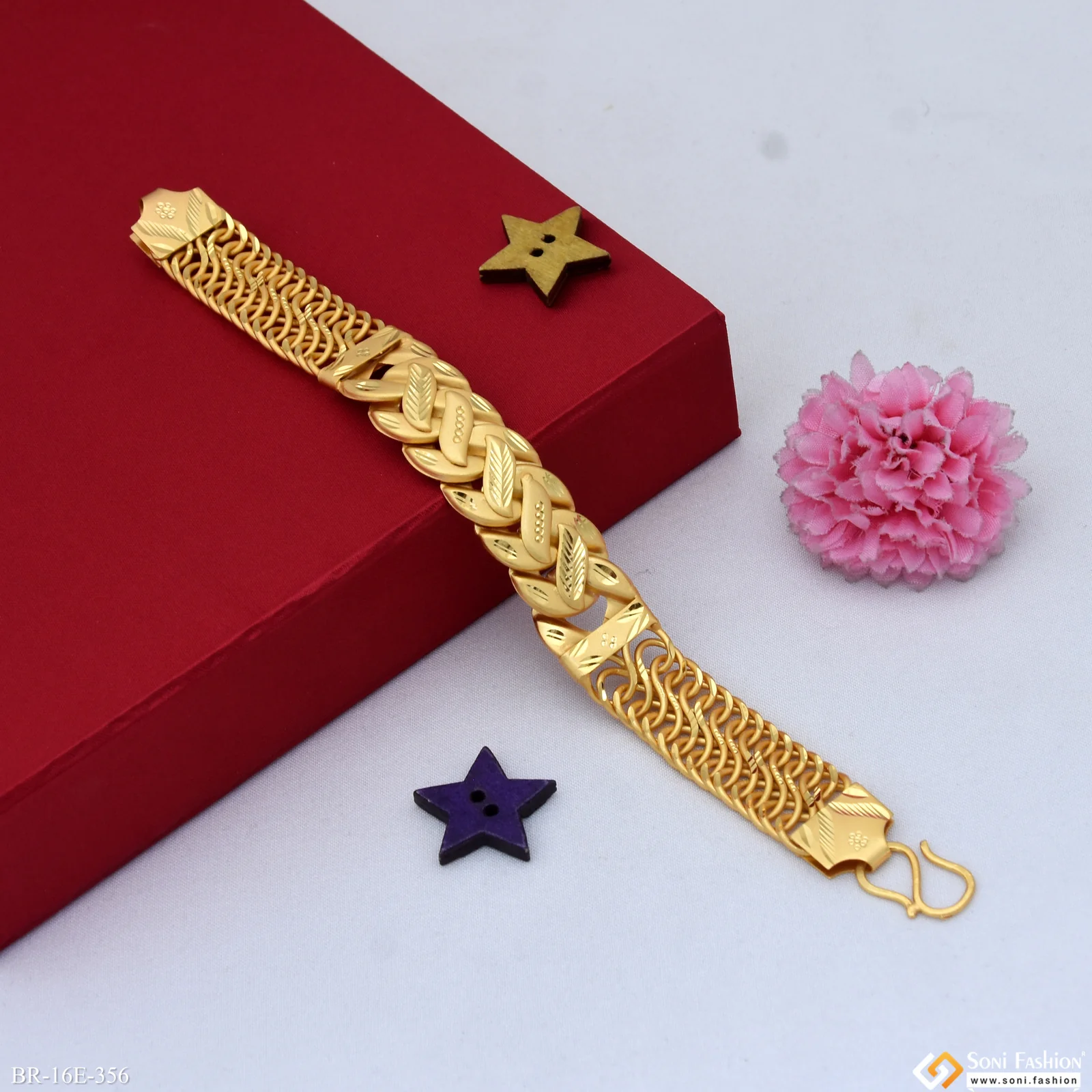 2 in 1 pokal bracelet Excellent Design Gold Plated Bracelet for Men - Style E356 - Image 3