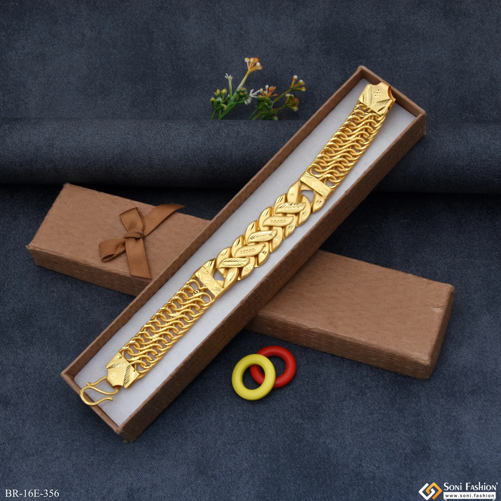 2 in 1 pokal bracelet Excellent Design Gold Plated Bracelet for Men - Style E356 - Image 5